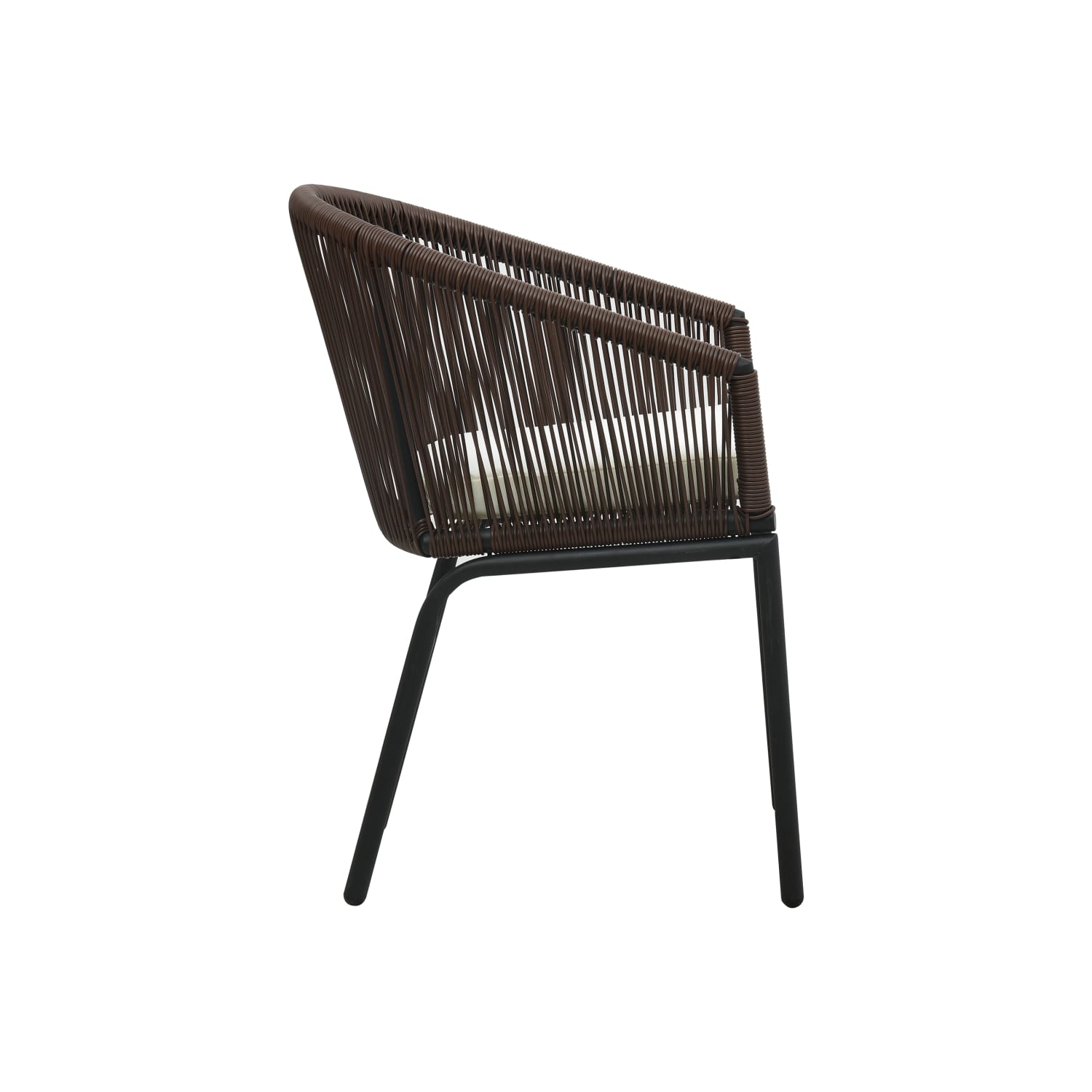 vidaXL 3 Piece Bistro Set with Cushions PE Rattan Brown