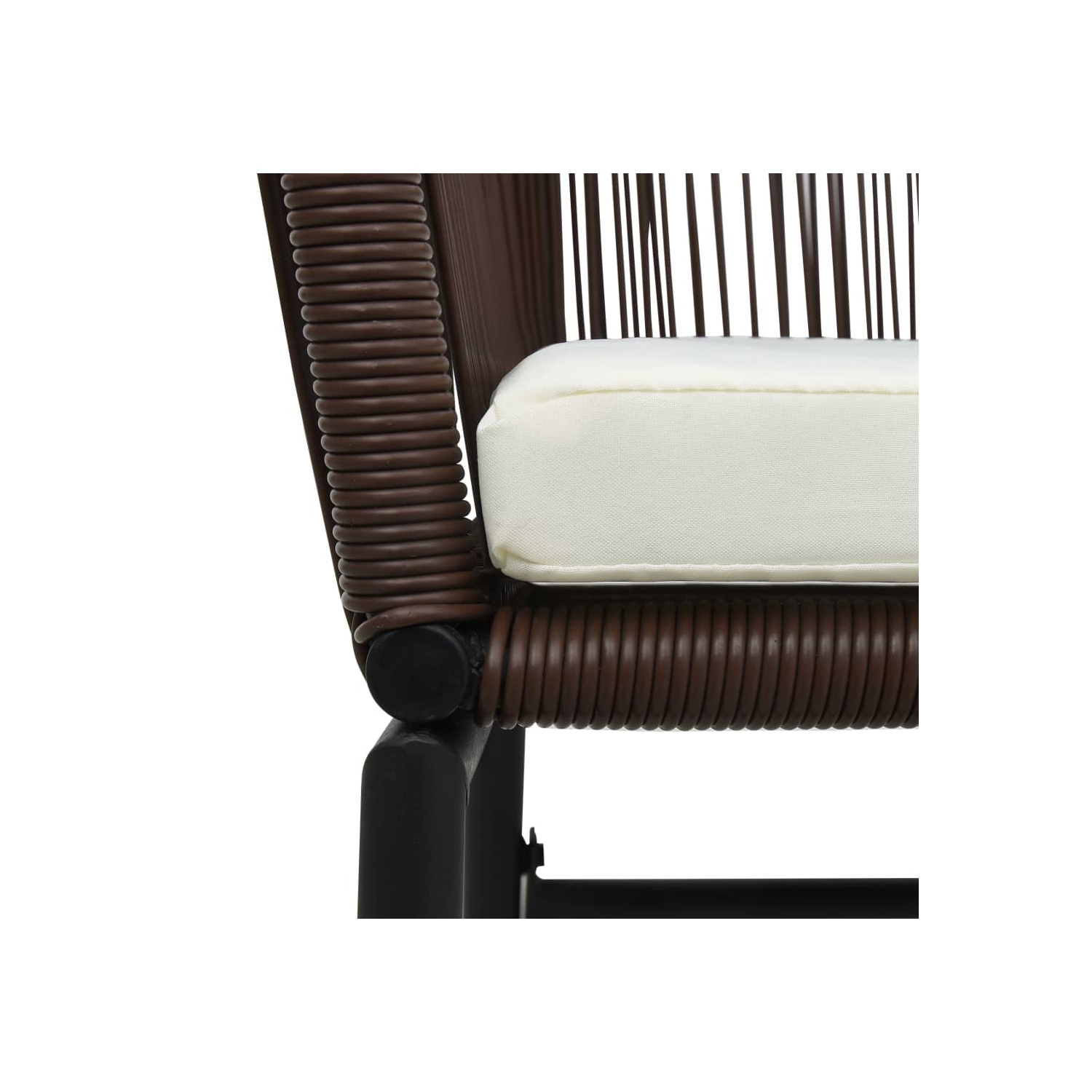 vidaXL 3 Piece Bistro Set with Cushions PE Rattan Brown