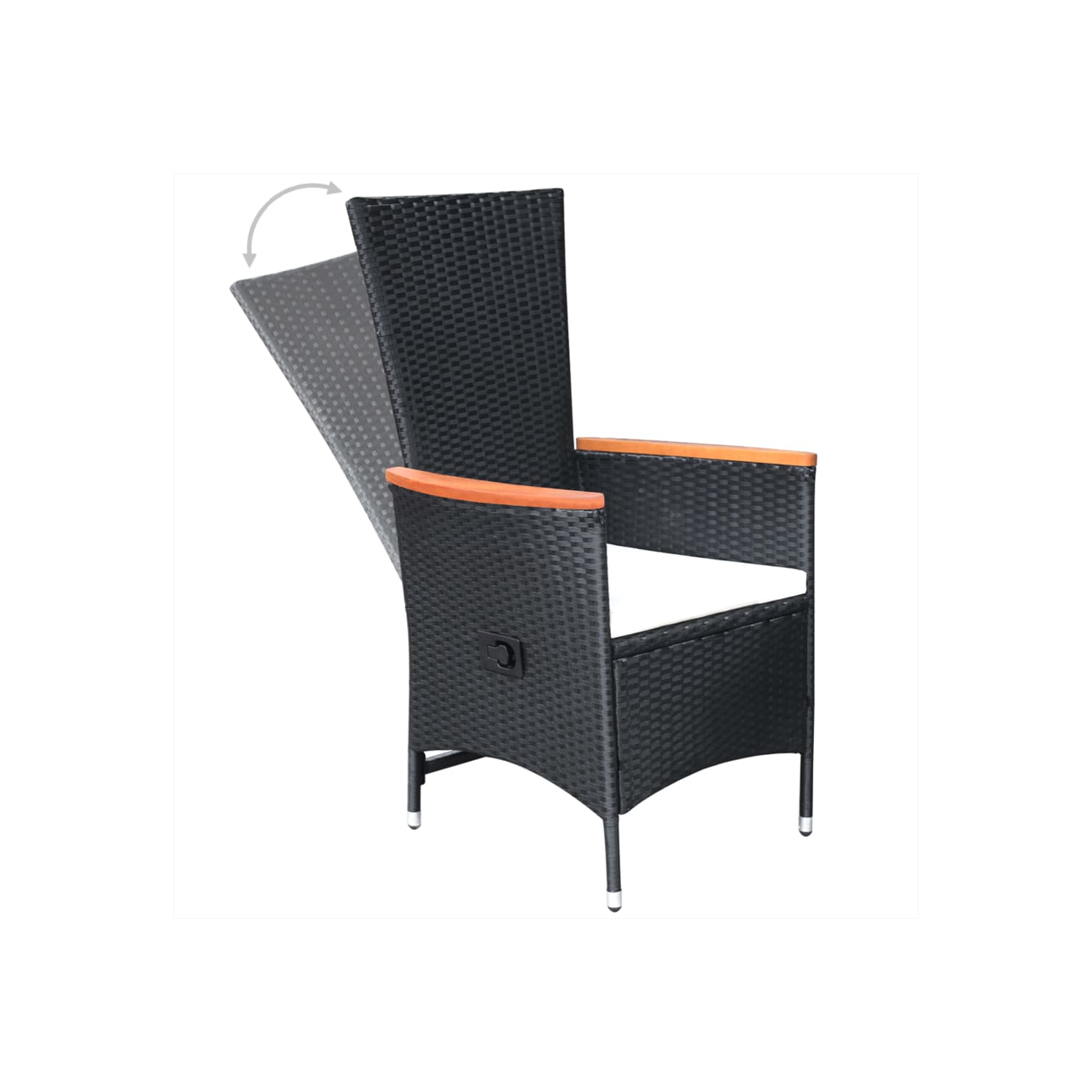 vidaXL 5 Piece Garden Dining Set Black