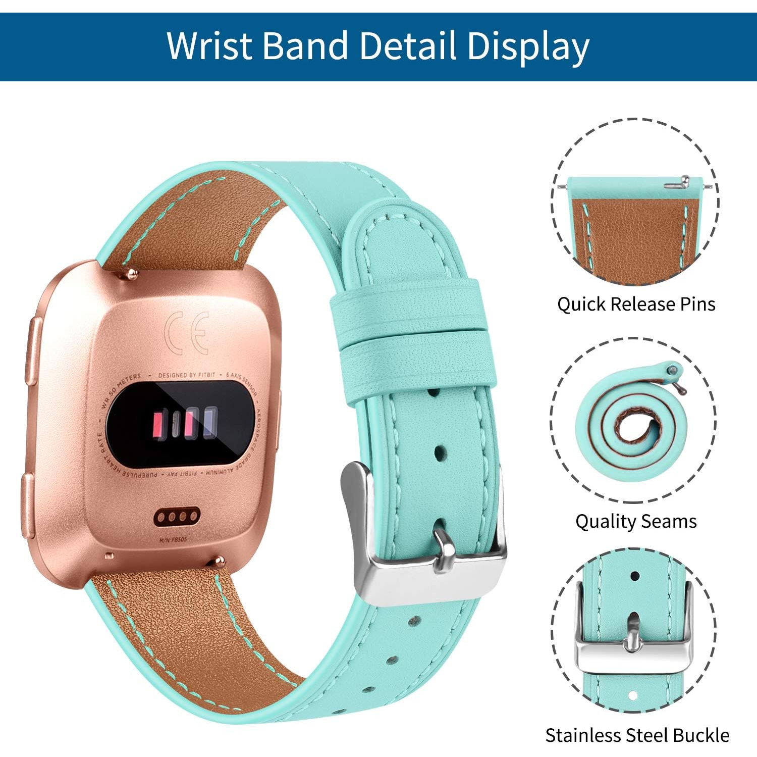 Leather fitbit discount versa 2 band