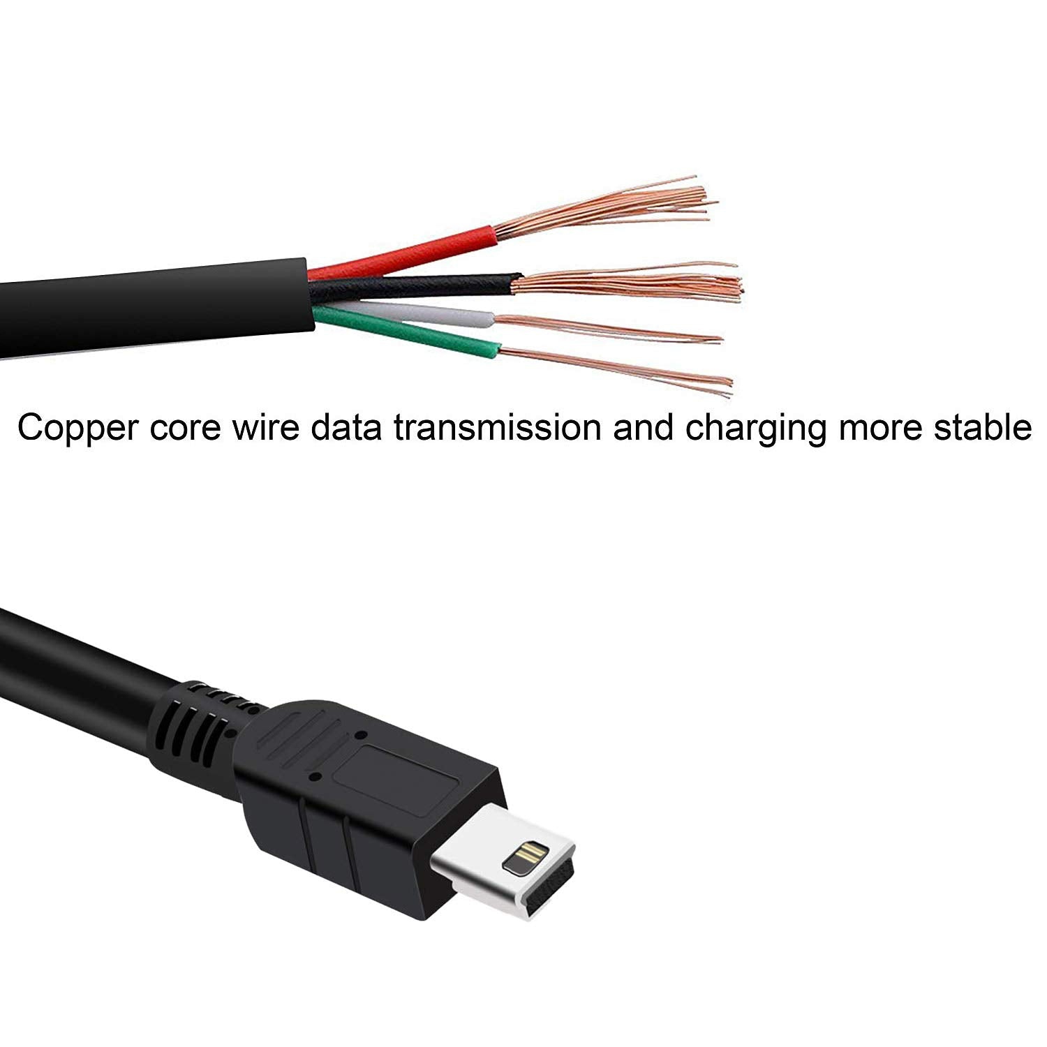 Câble de chargement Mini câble de chargement USB Paquet de 2 compatible avec GoPro Hero 4 Silver Hero 4 Black Hero 3+ Silver