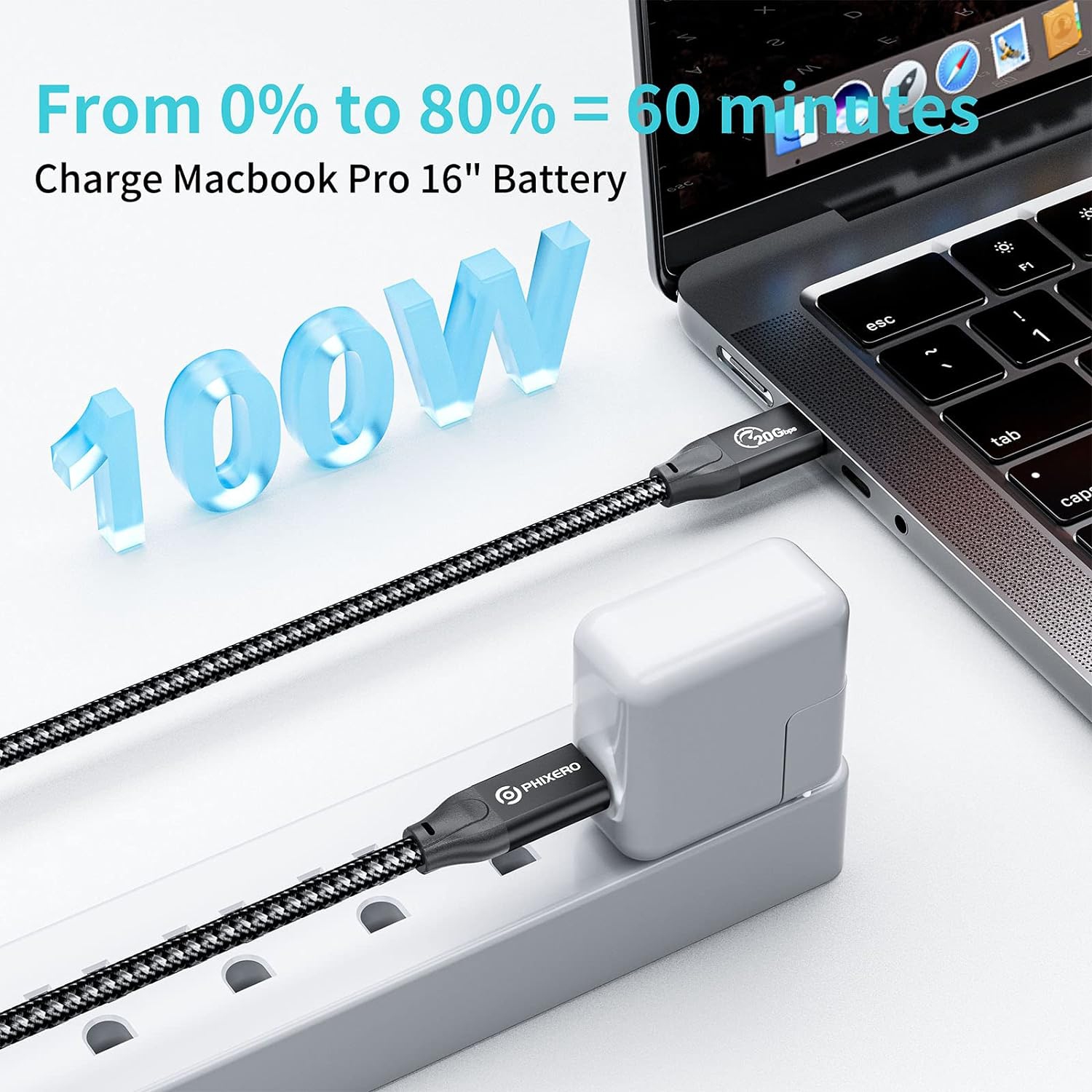 USB C to USB C 3.2 Gen 2x2 Cable, USB Type C 100W Fast Charging Cable 3.3ft, with 20Gbps Data Transfer, 4k Video