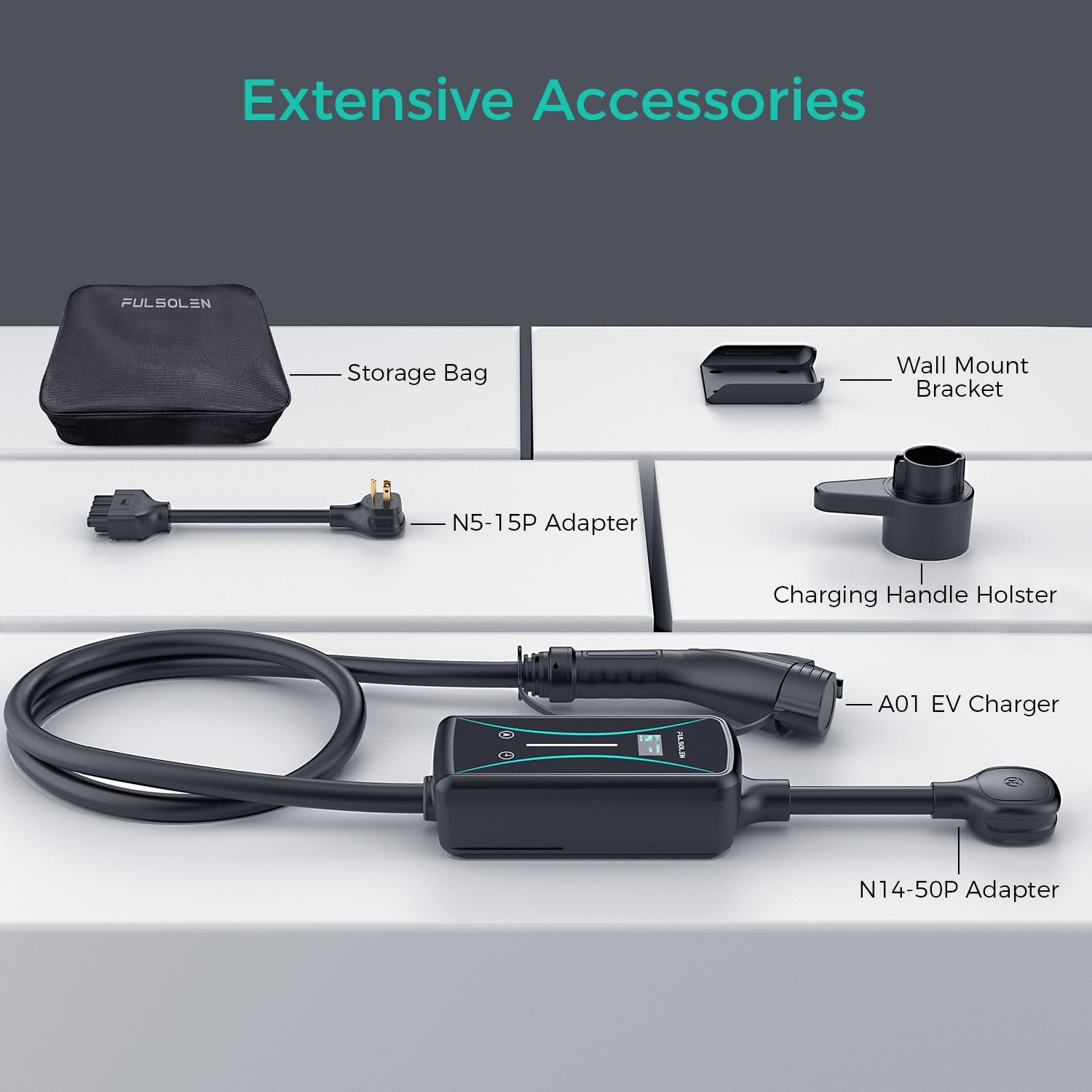 Chargeur de véhicule électrique Fulsolen de niveau 2 jusqu'à 32Amp V, 7,6kW a, 240&nbsp;V, station de recharge pour véhicule électrique