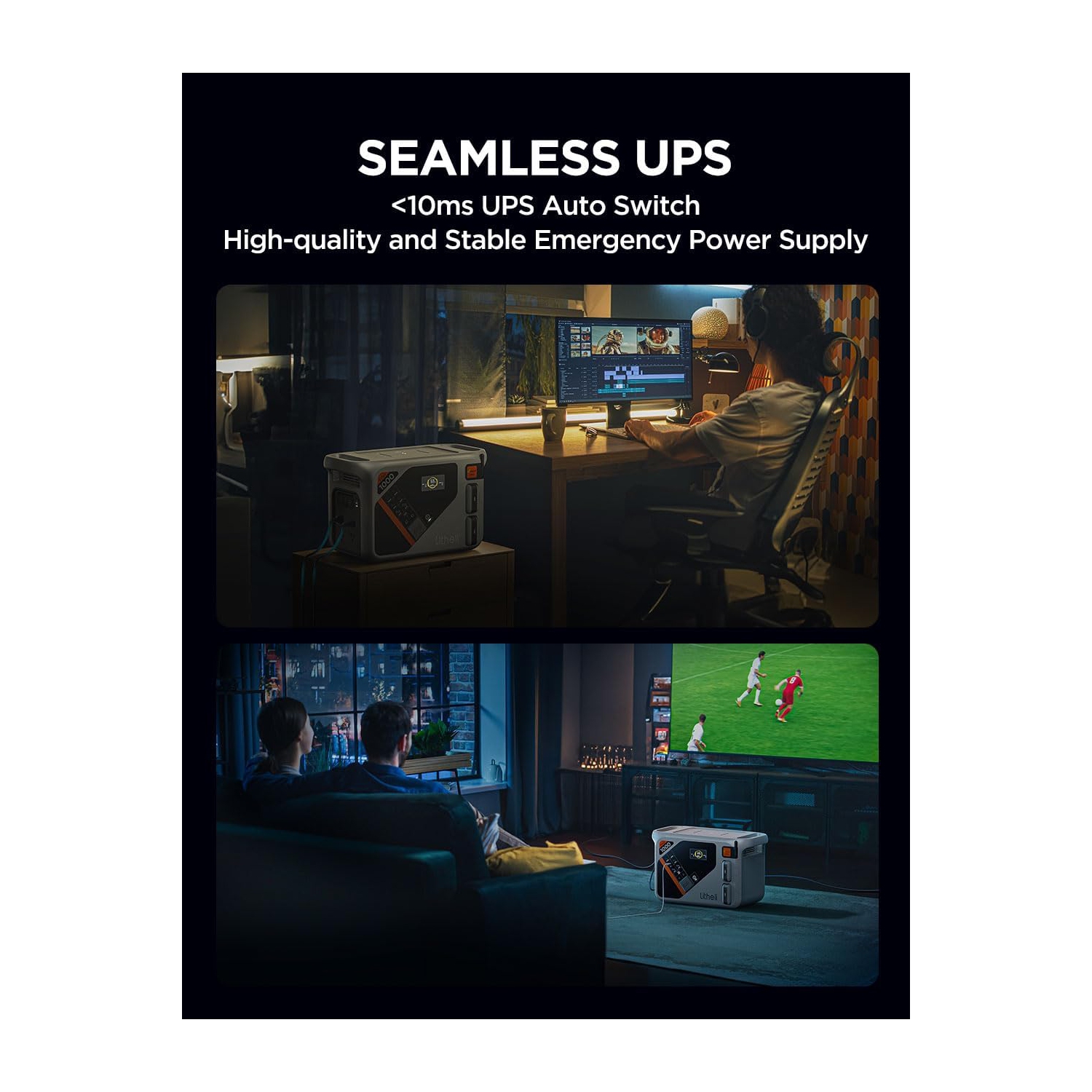 Litheli – Station d’alimentation portative B1000, 1069&nbsp;Wh de secours avec batterie au lithium