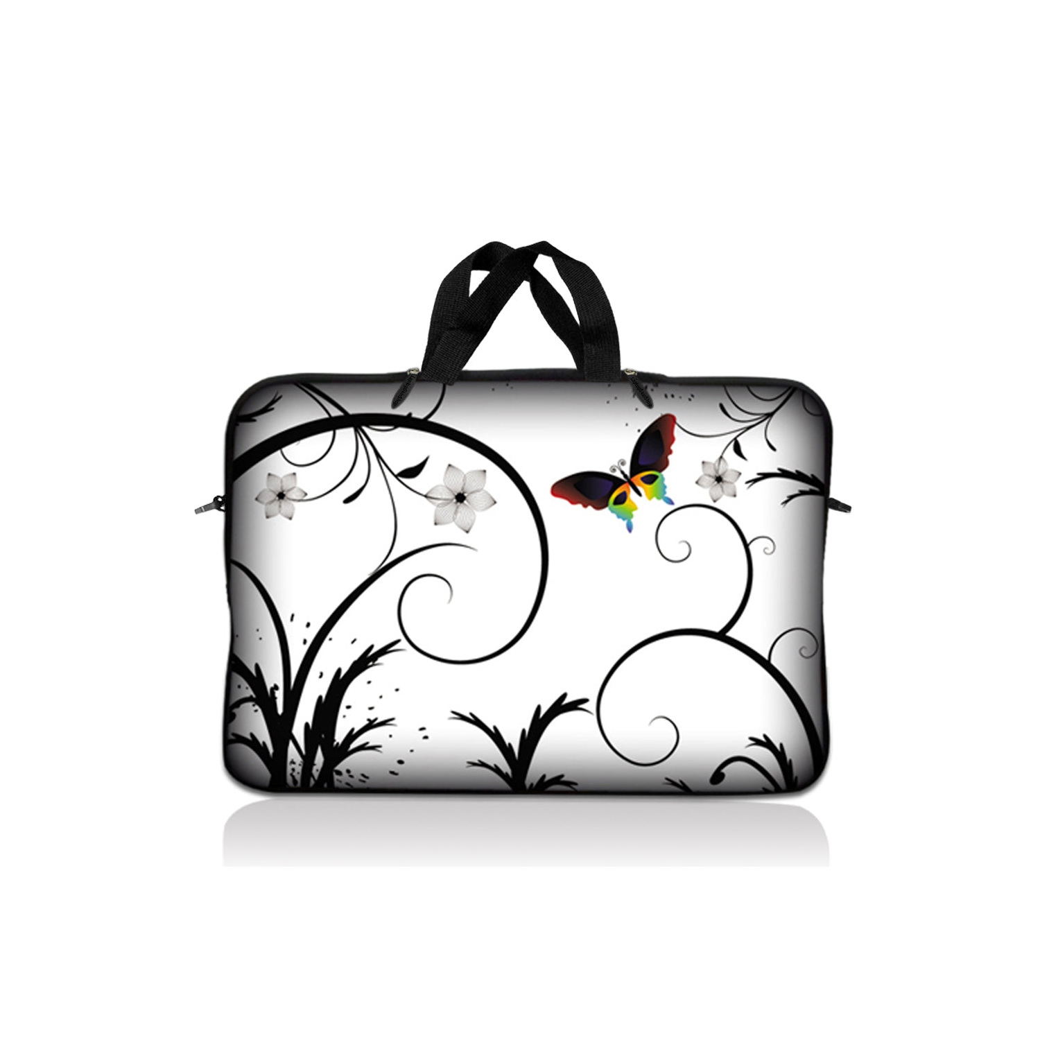 LSS 15.6 inch Laptop Sleeve Bag Carrying Case Pouch with Handle for 14" 15" 15.4" 15.6" Apple Macbook, GW, Acer, Asus, Dell, Hp, Sony, Toshiba, White