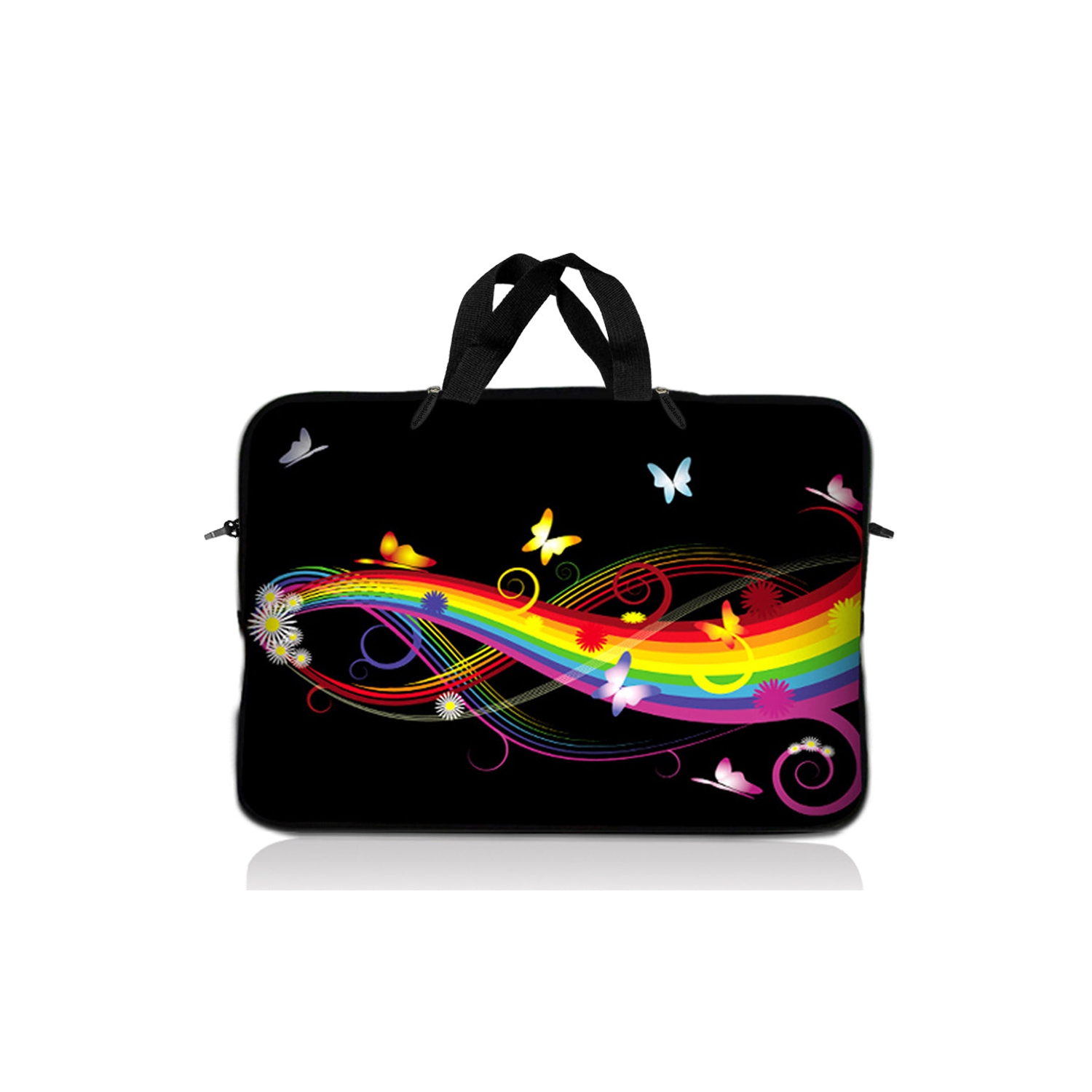 LSS 14.1 inch Laptop Sleeve Bag Carrying Case Pouch with Handle for 14" 14.1" Apple Macbook, GW, Acer, Asus, Dell, Hp, Sony, Toshiba, Rainbow