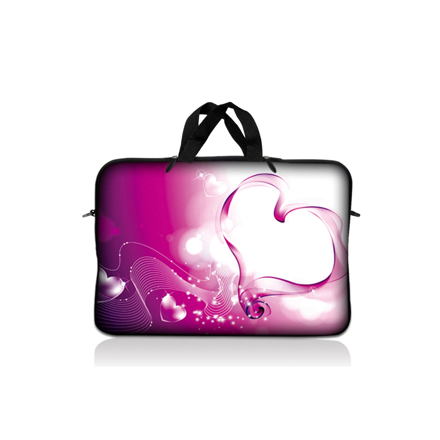 LSS 17 inch Laptop Sleeve Bag Carrying Case Pouch with Handle for 17.4" 17.3" 17" 16" Apple Macbook, GW, Acer, Asus, Dell, Hp, Sony, Toshiba, Pink