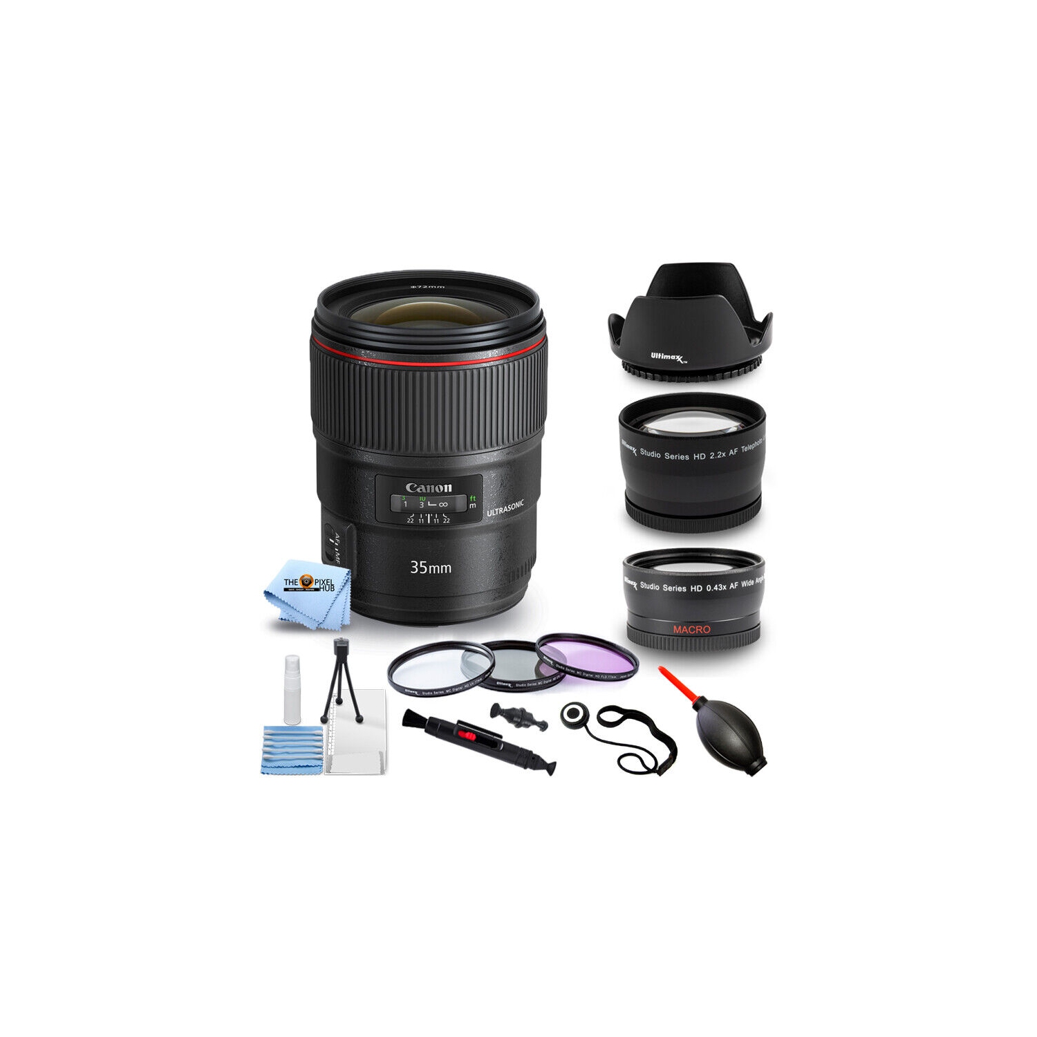 Canon EF 35mm f/1.4L II USM Lens 9523B002 - 10PC Accessory Bundle