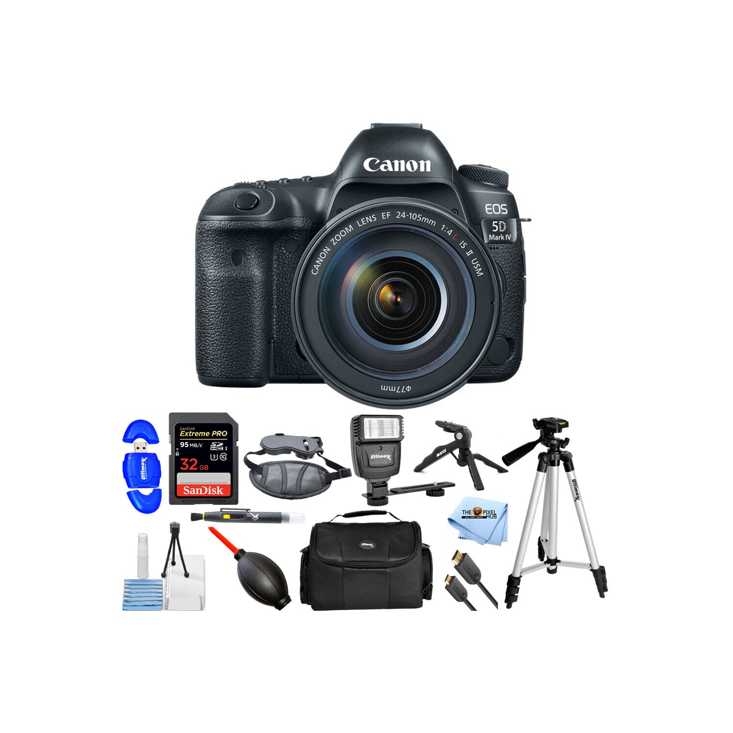 Canon EOS 5D Mark IV Camera with 24-105mm f/4L IS II USM Lens - 32GB Bundle