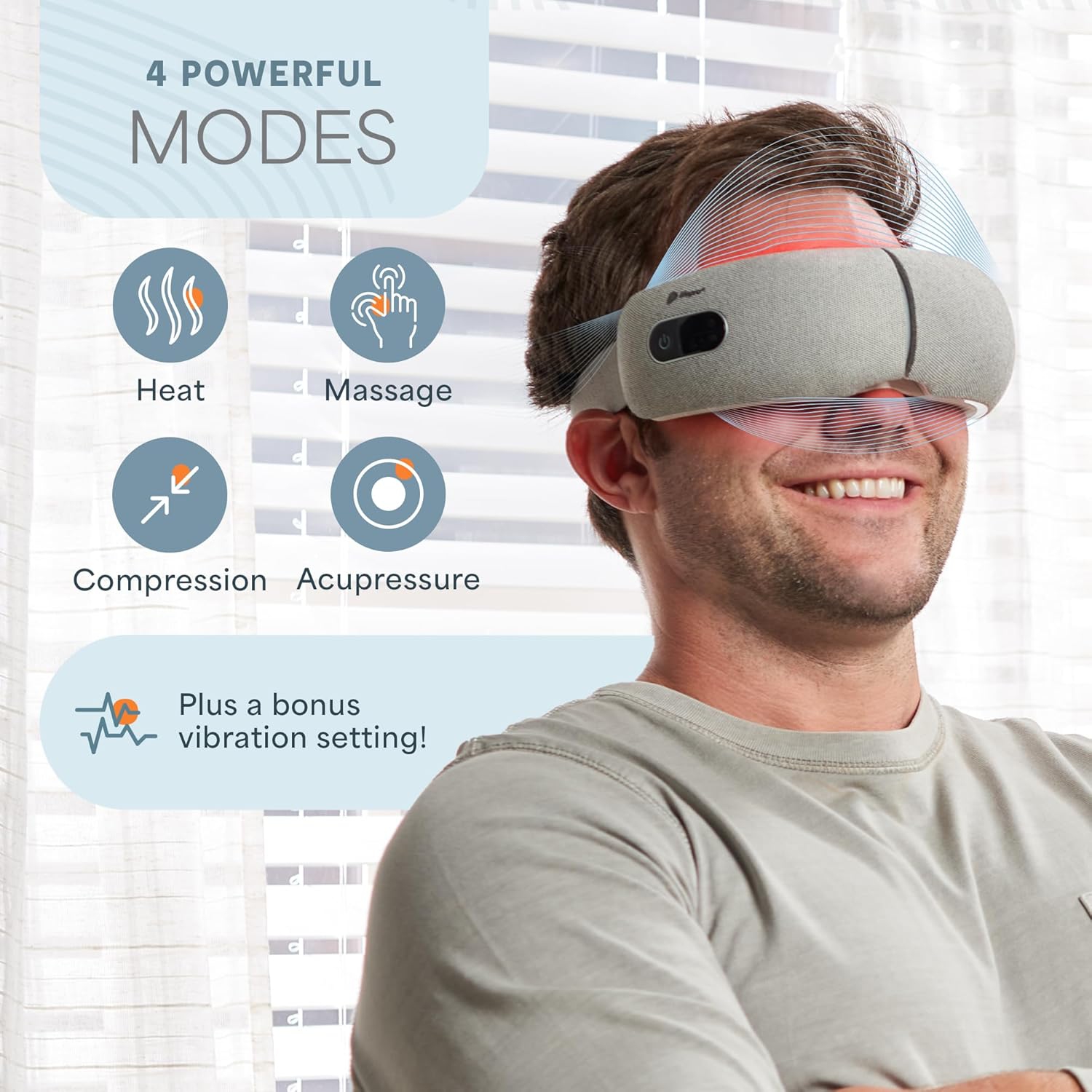 Appareil de massage pour les yeux de Lifepro&nbsp;: Appareil de soulagement des maux de tête avec chaleur, vibrations et musique Bluetooth - Appareil