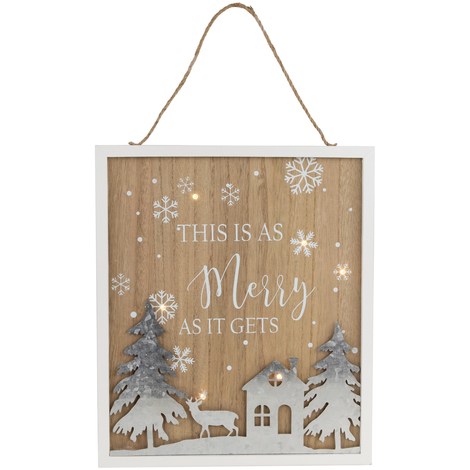 Affiche murale de Noël « This IS AS Merry AS It Gets » éclairée – 13,75 po