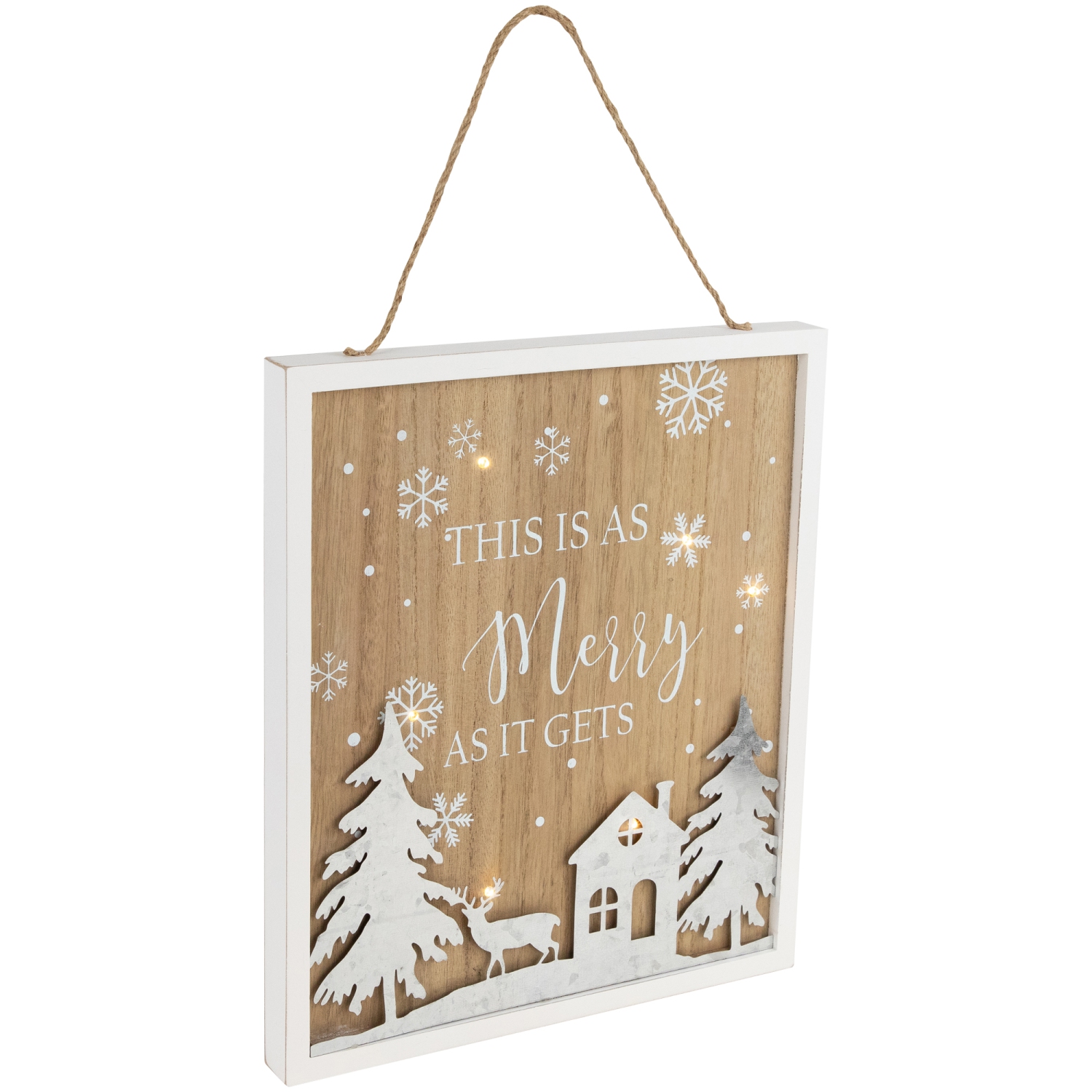Affiche murale de Noël « This IS AS Merry AS It Gets » éclairée – 13,75 po