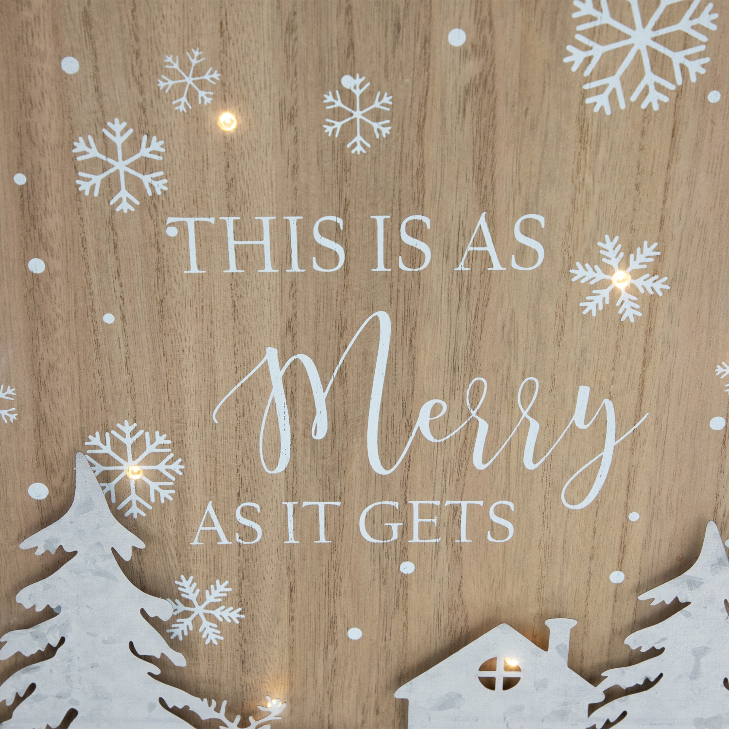 Affiche murale de Noël « This IS AS Merry AS It Gets » éclairée – 13,75 po