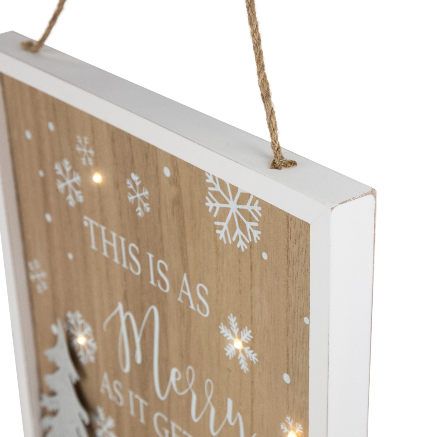 Affiche murale de Noël « This IS AS Merry AS It Gets » éclairée – 13,75 po