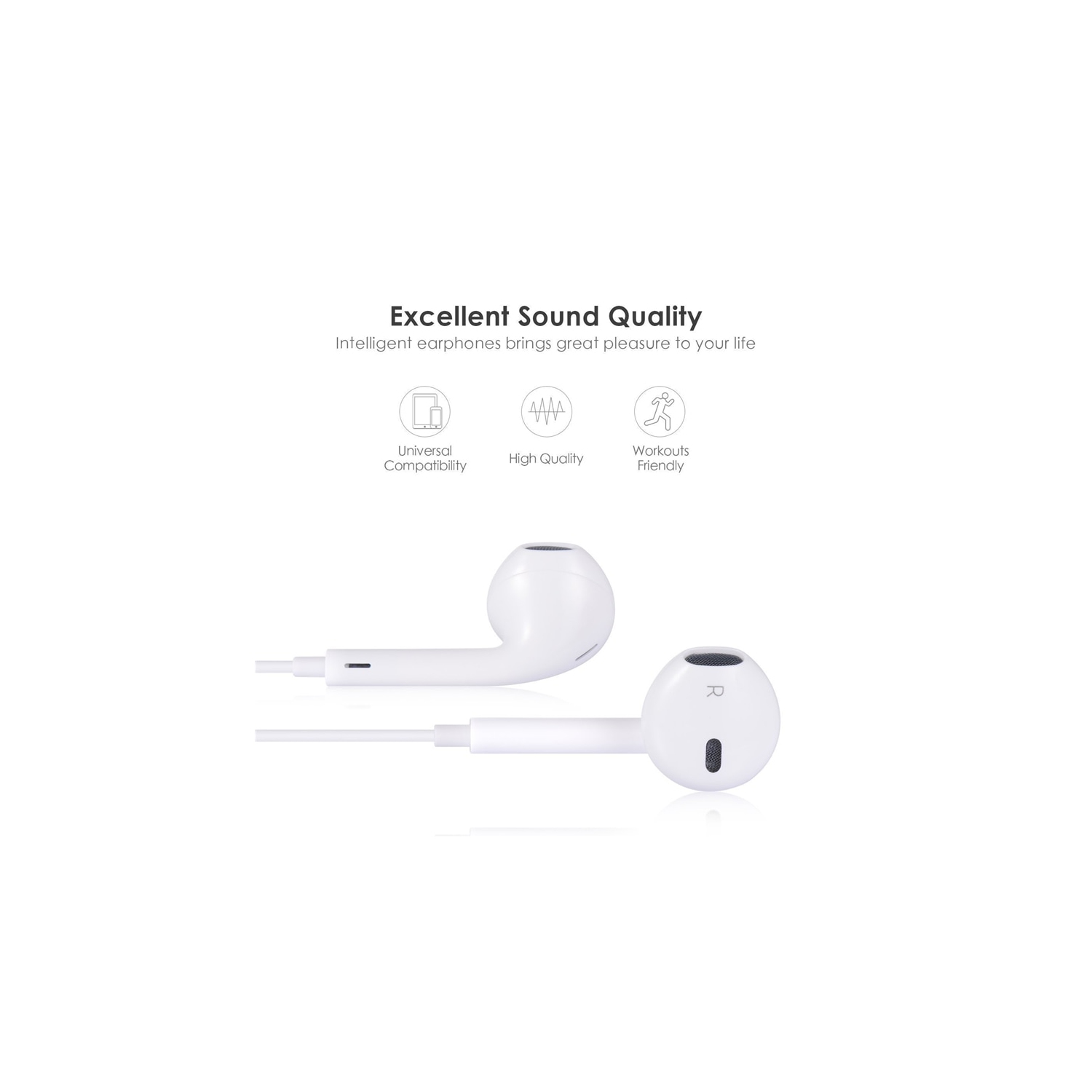 TRANYOO 3.5mm Aux Earphones Wired Earbuds with Microphone, in-Ear Headphones with Mic Built-in Volume Control Compatible with iPhone
