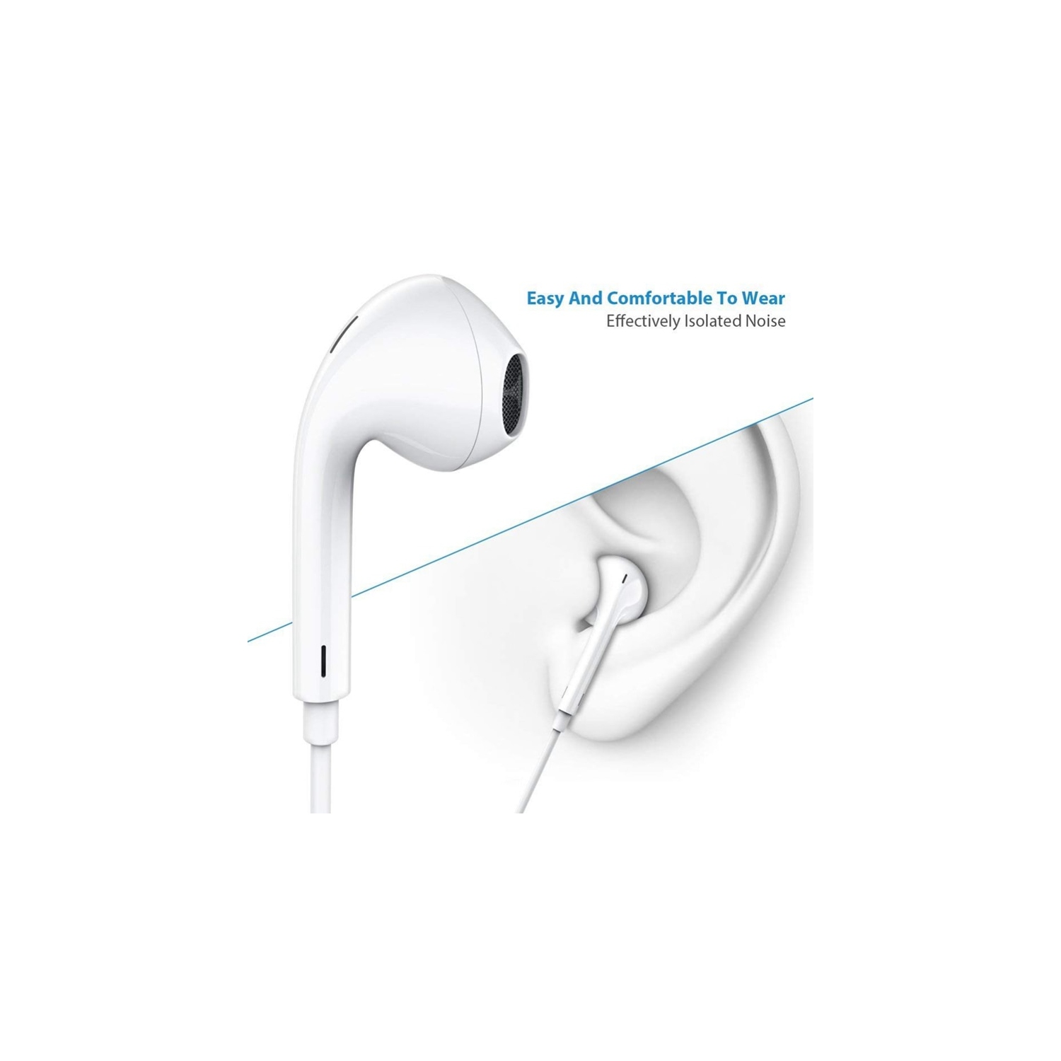 TRANYOO 3.5mm Aux Earphones Wired Earbuds with Microphone, in-Ear Headphones with Mic Built-in Volume Control Compatible with iPhone