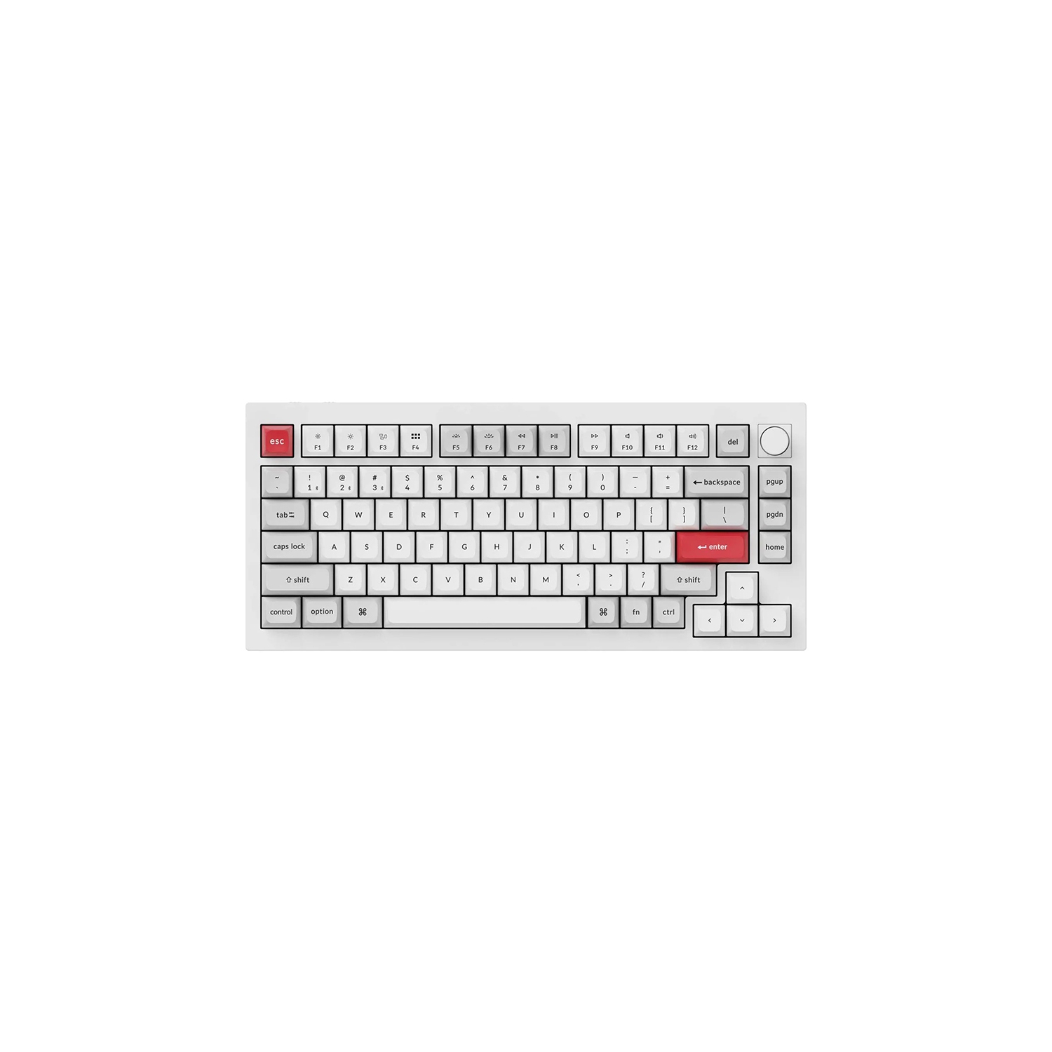 Keychron Q1 Pro Hotswap Mechanical Keyboard - RGB - Aluminum Frame - Shell White - Wireless - with Knob - MX Red - 75% - Windows Mac OS (Q1P-P1)