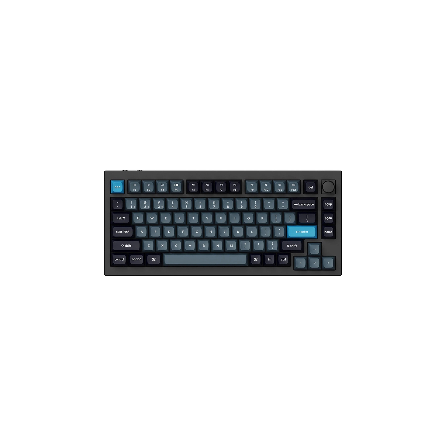 Keychron Q1 Pro Hotswap Mechanical Keyboard - RGB - Aluminum Frame - Carbon Black - Wireless - with Knob - MX Brown - 75% - Windows Mac OS (Q1P-M3)