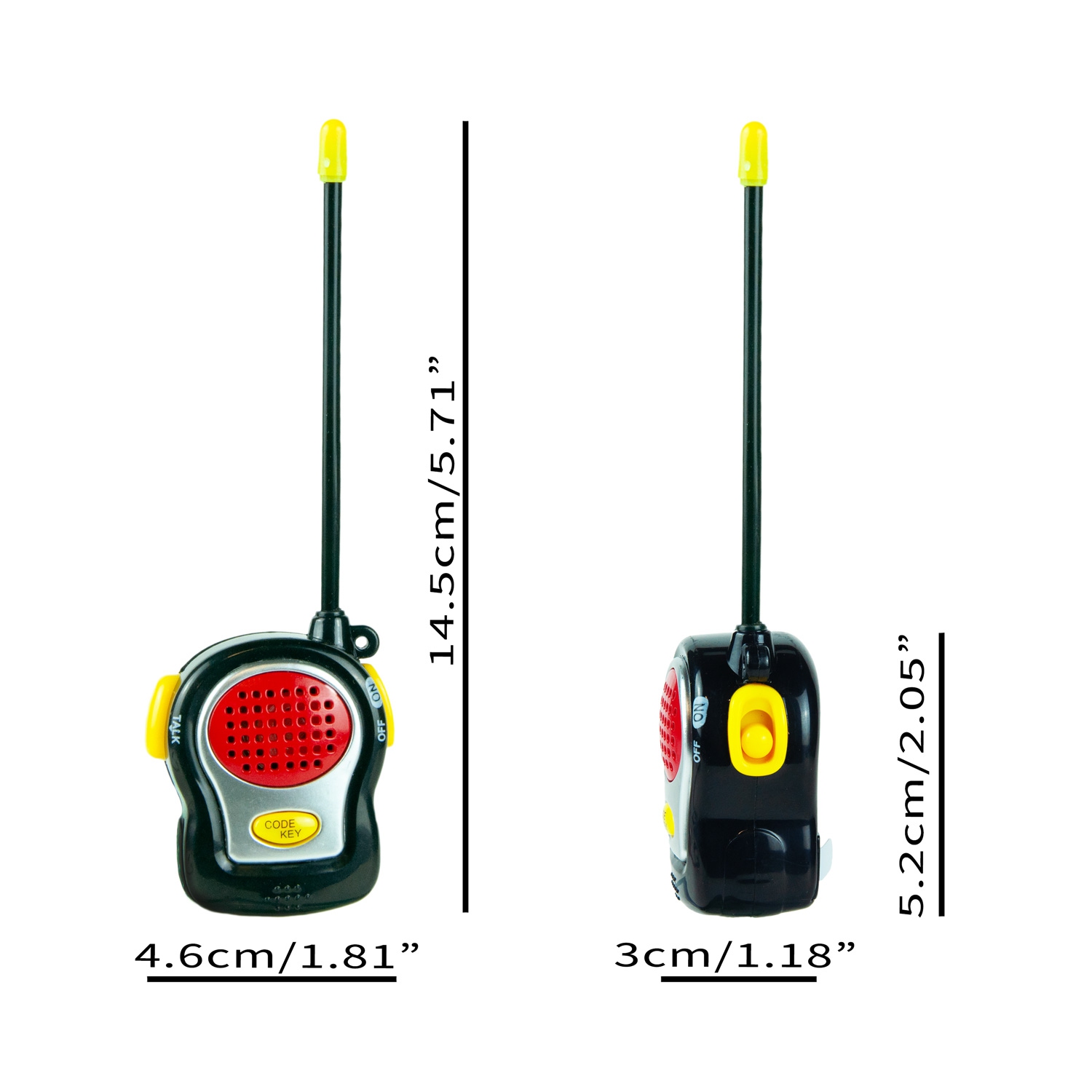World’s Tiniest Walkie Talkies Limited Edition - Miniature Design, Morse Code Key, Flexible Antennas, and Up to 100’ Range - Ideal Novelty Gift for