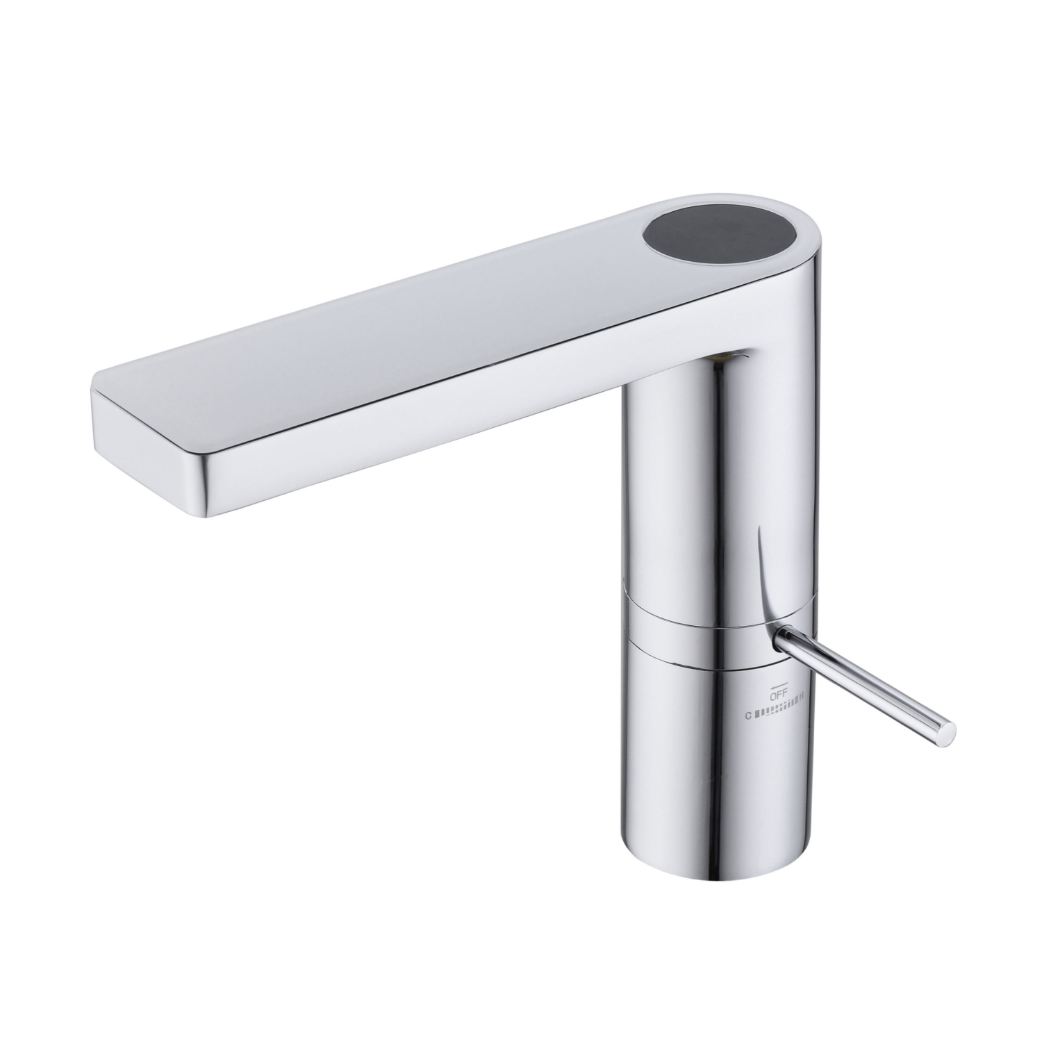 Robinet de salle de bain MAX Faucets à écran numérique, fini chromé / blanc