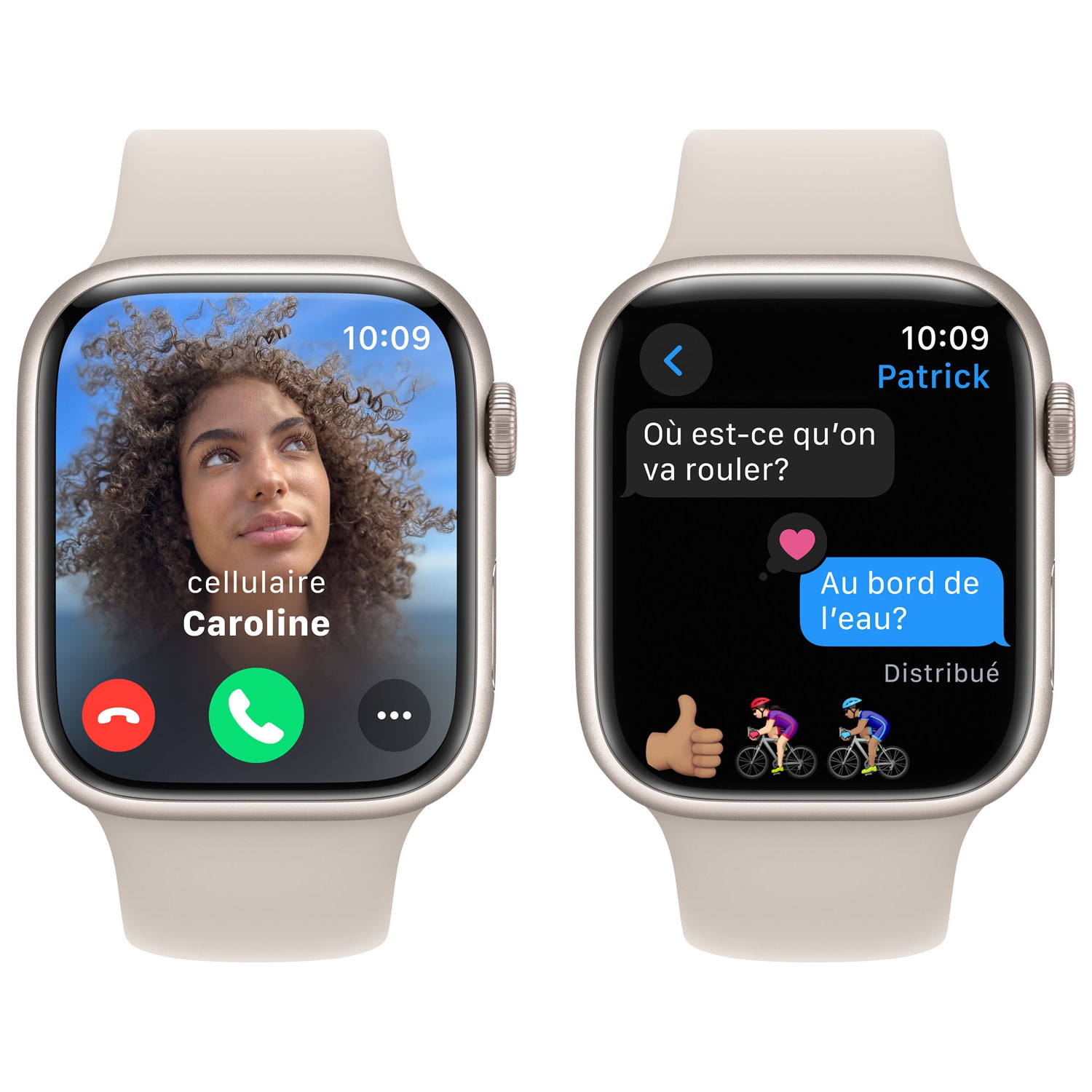 Open Box - Apple Watch Series 9 45mm Starlight Aluminium Case with Starlight Sport Band - Medium / Large