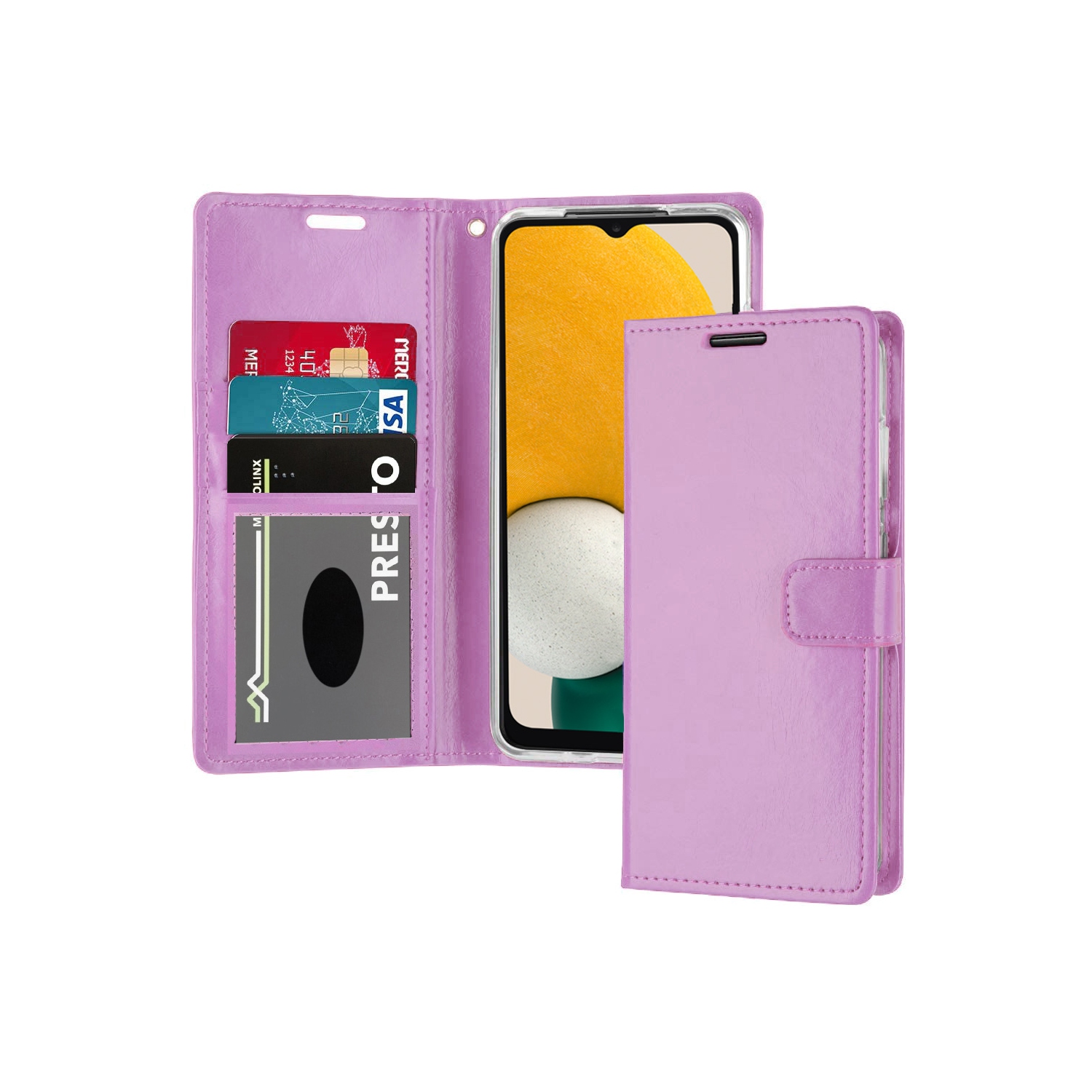XCRS Folio Magnetic Wallet Cover, PU Leather Pouch with Card Slot and Stand Case for Samsung S23 FE
