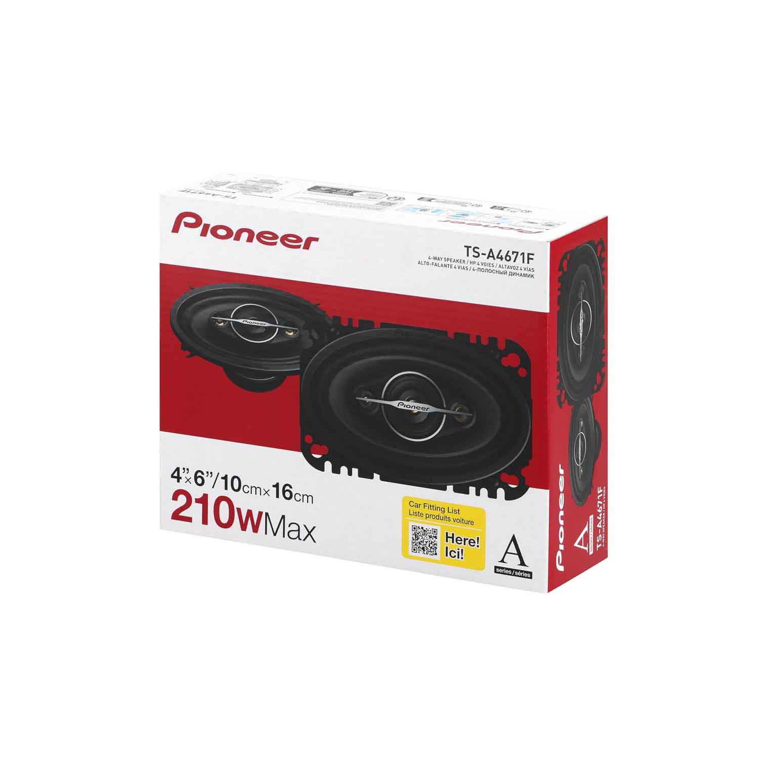 Haut-parleurs d'auto coaxiaux à 4 voies de x6 po TS-A4671F 4« de Pioneer