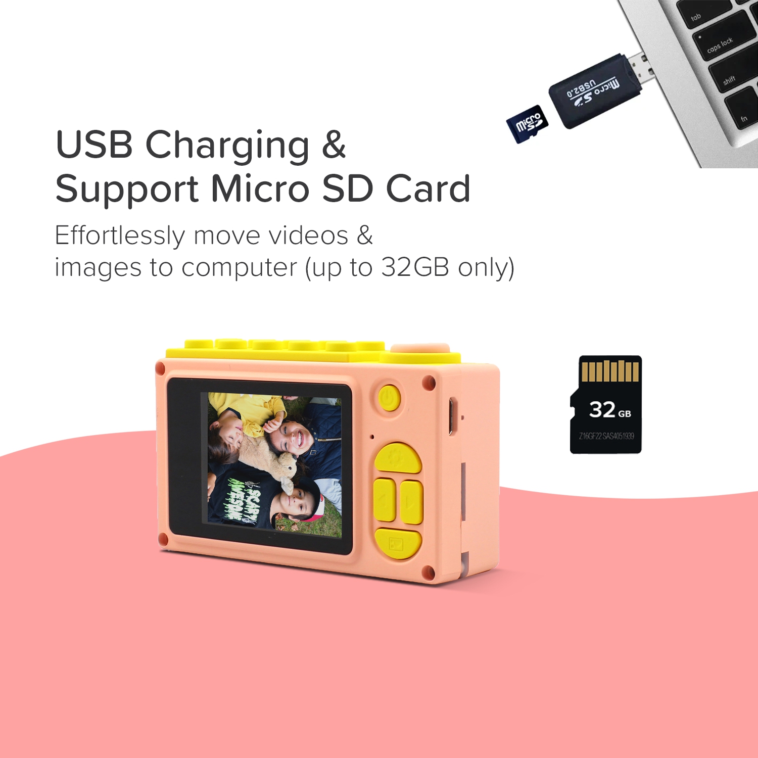 myFirst Camera 2 Kids Action Camera with IPX8 Waterproof & Shockproof Case, 1080p Video 8MP Photo, Tripod Mount, Action Camera for Swimming, Gift for