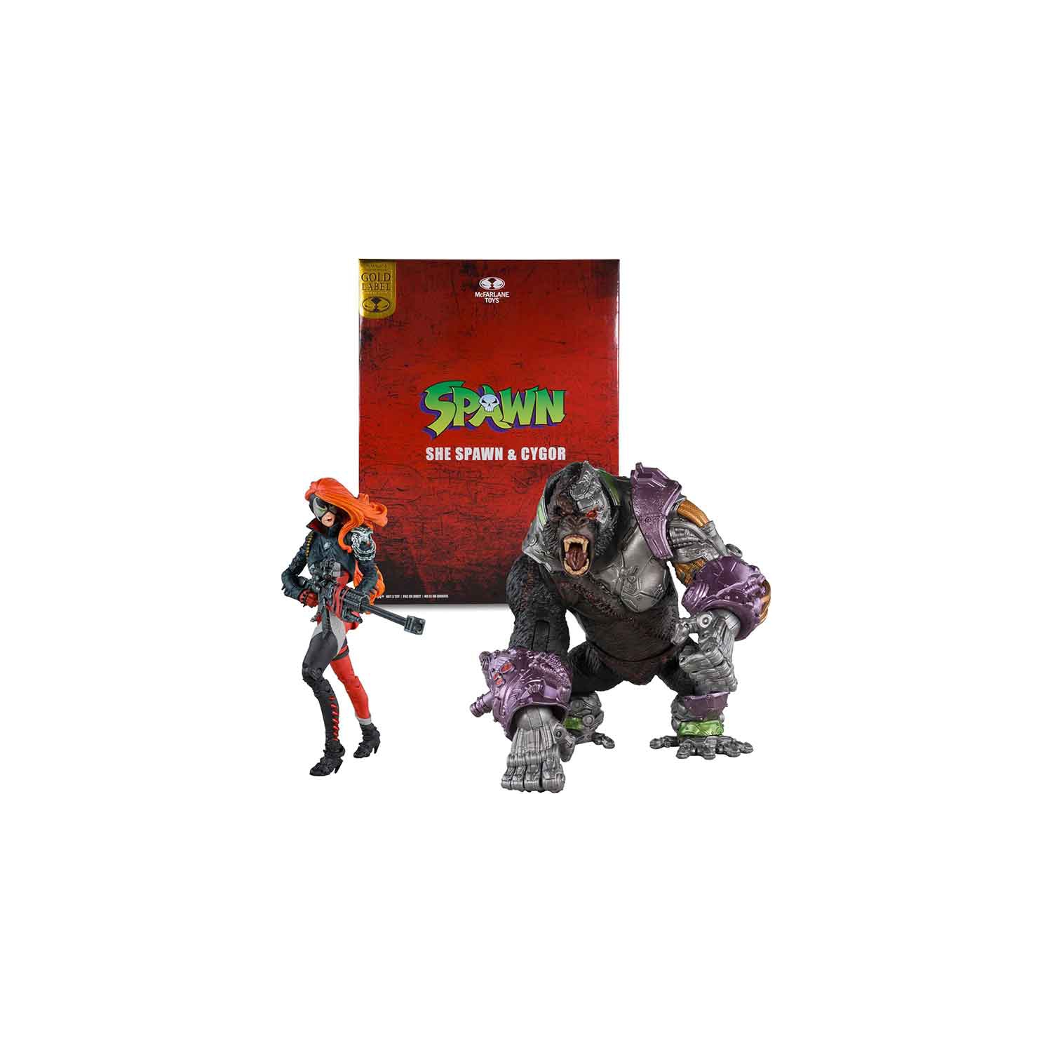 Spawn 7 Inch Action Figure Deluxe 2-Pack Exclusive - She Spawn & Cygor Gold Label