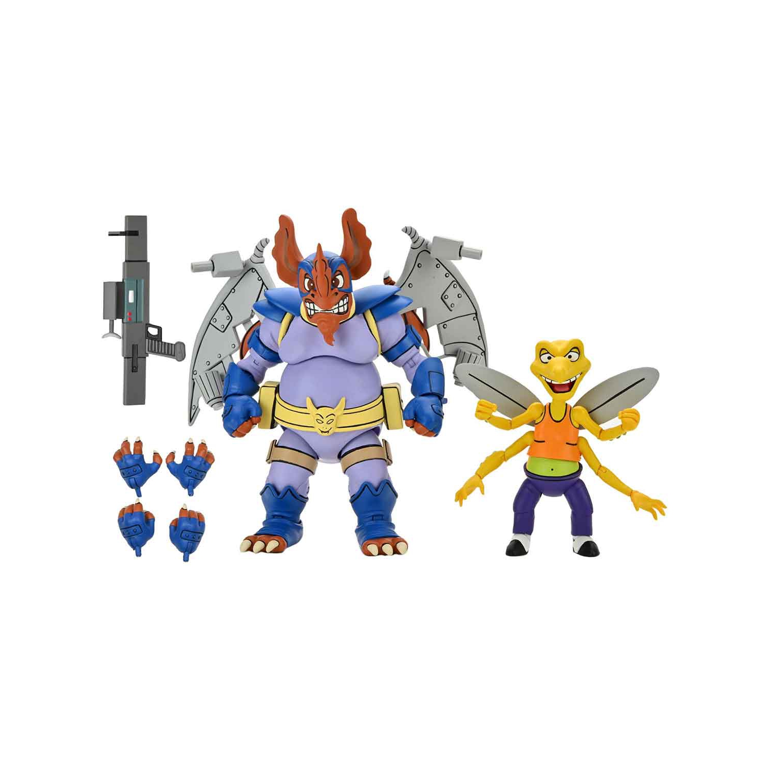 Ensemble de 2 figurines d'action de 7 po série Cartoon des Tortues Ninja - écrou à oreilles et vis