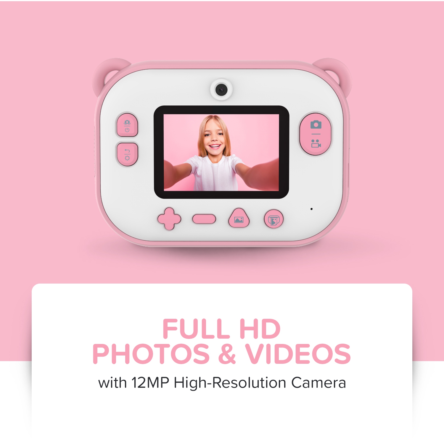 myFirst Camera Insta 2 - Kids Instant Print Camera, 12MP Photos, 1080P Video, Gift for Boys & Girls 3-12, microSD Card, Travel Camera