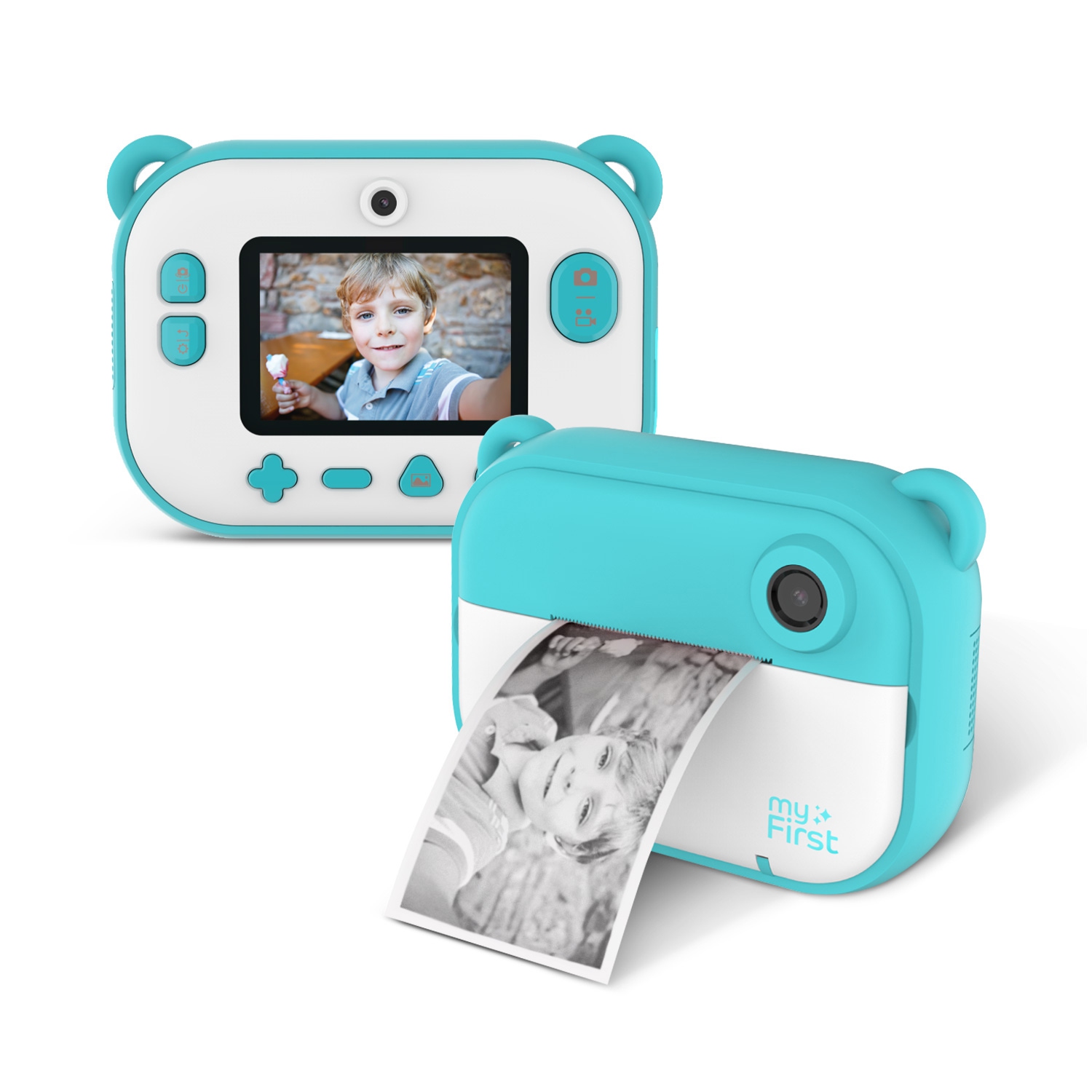 myFirst Insta 2 - Kids Instant Print Camera, 12MP Photos, 1080P Video, Front & Selfie Lens, Gift for Boys & Girls 3-12, microSD Card & Neck Lanyard, Travel Camera (Blue)