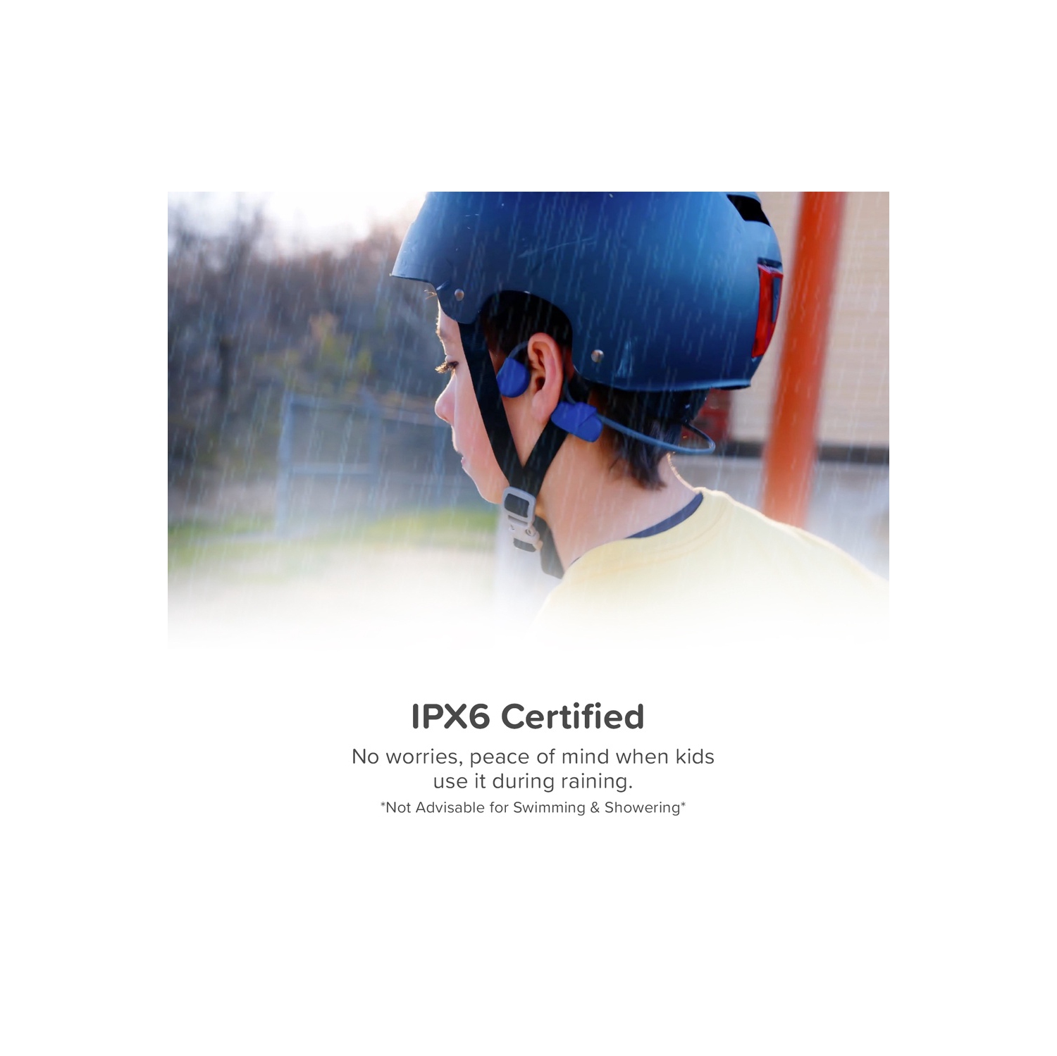 myFirst Headphones BC Wireless Lite - Bone Conduction, Open Ear Bluetooth Truly Wireless Headphones For Kids - Space Blue