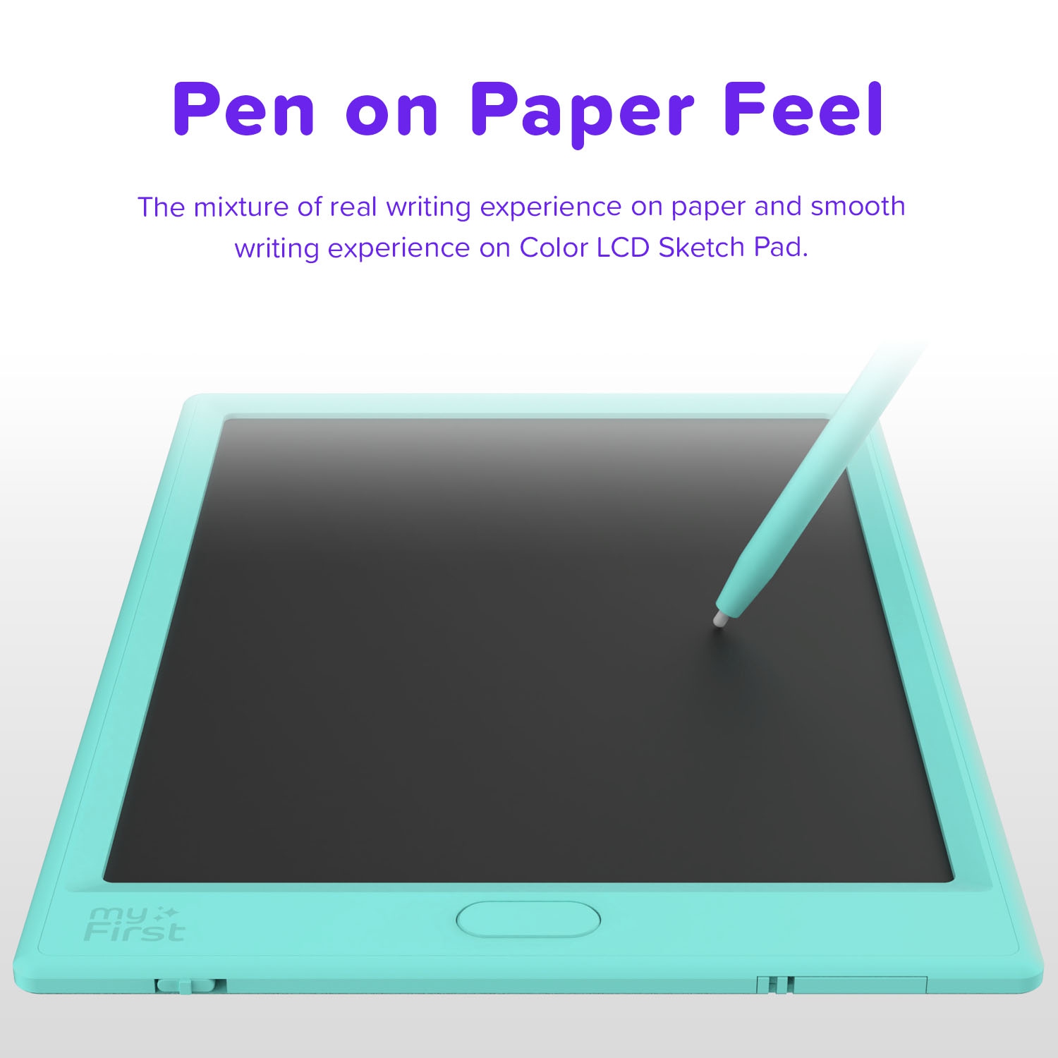 myFirst Sketch Pro Neo - Kids' LCD Writing Tablet, Doodle Board, Drawing Pad, Leather Case - Blue