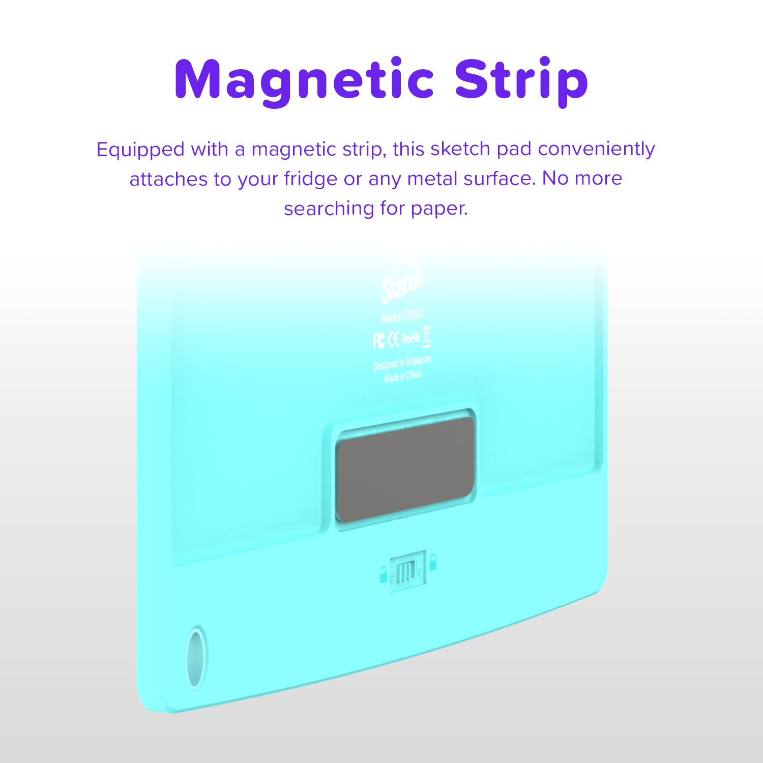 MyFirst Sketch II - tablette d'écriture ACL de 8,5 po pour enfants, tableau à dessin coloré Doodle Pad, jouet éducatif pour tout-petit - Bleu