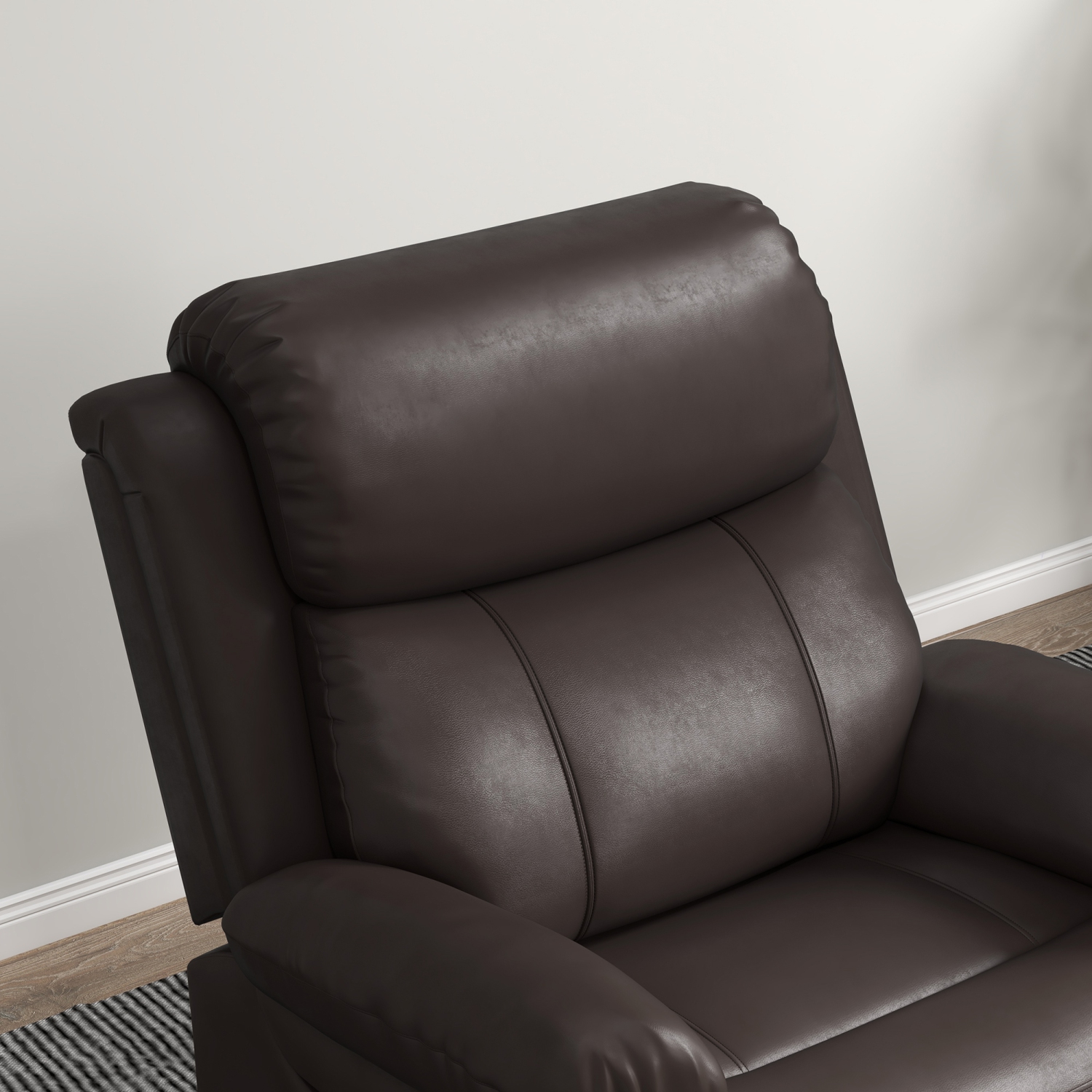 Fauteuil de massage inclinable de HOMCOM, fauteuil berçant pivotant pour salon, canapé inclinable manuel en cuir PU avec télécommande et pochettes