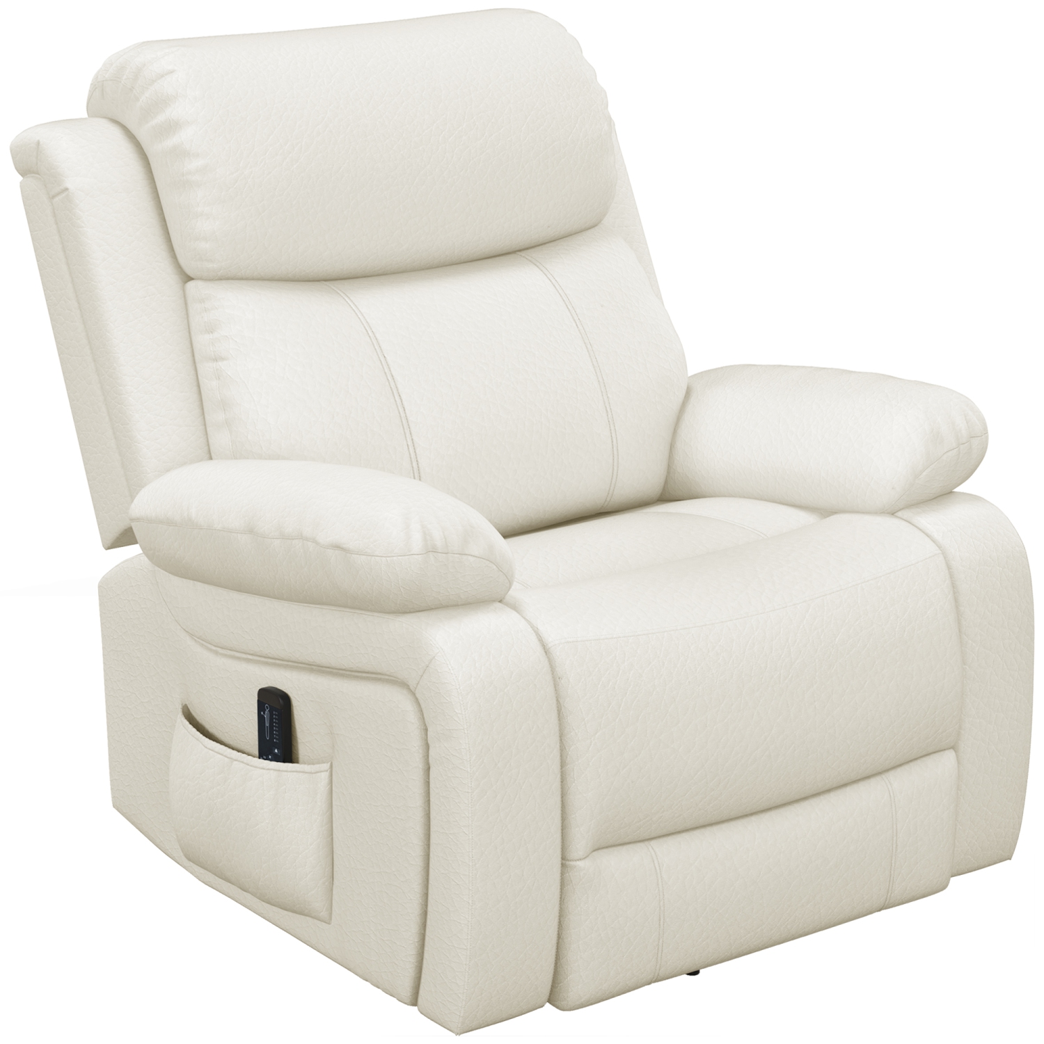 Fauteuil de massage inclinable de HOMCOM, fauteuil berçant pivotant pour salon, canapé inclinable manuel en cuir PU avec télécommande et pochettes