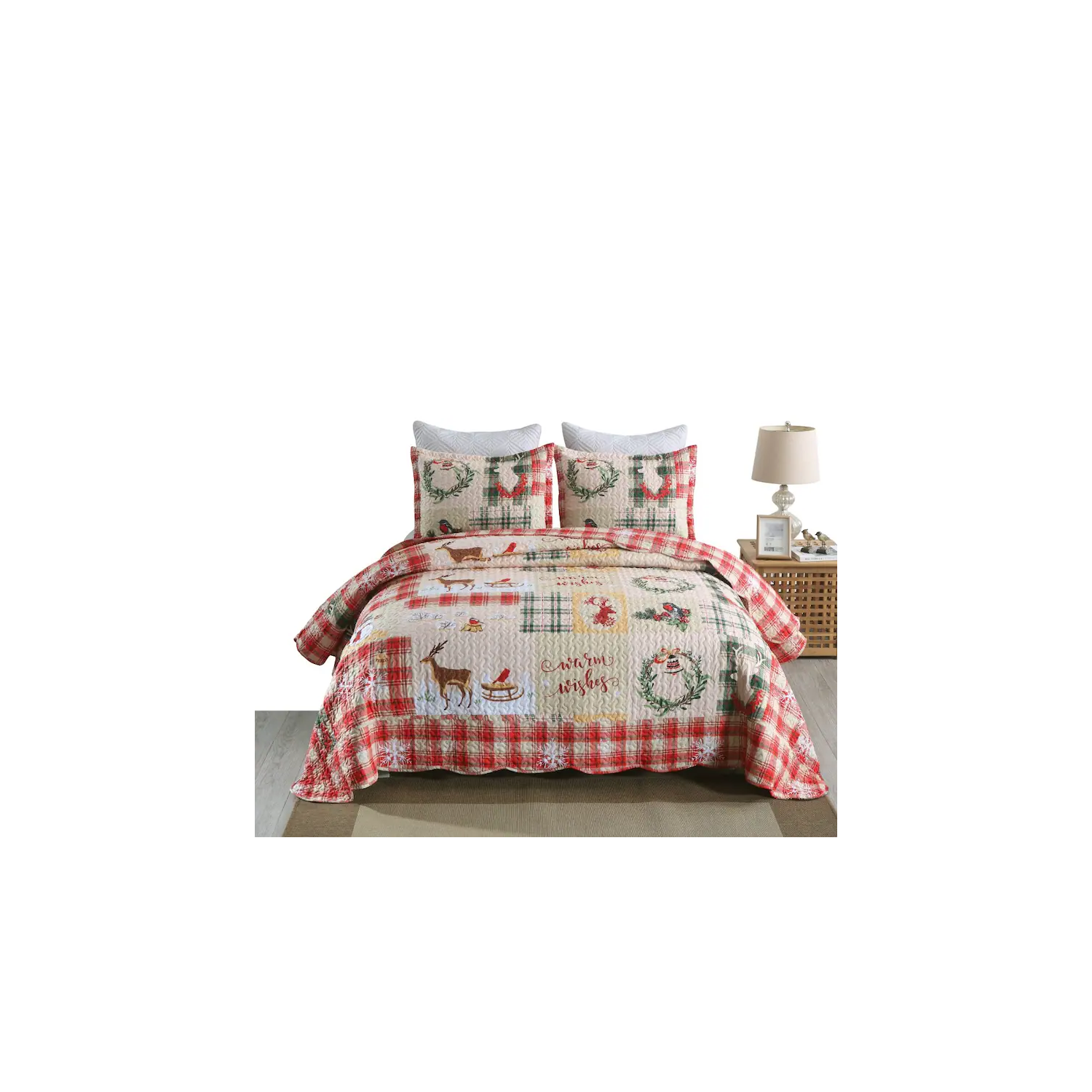 Ensemble de couvre-lit léger MarCielo Christmas Quilt