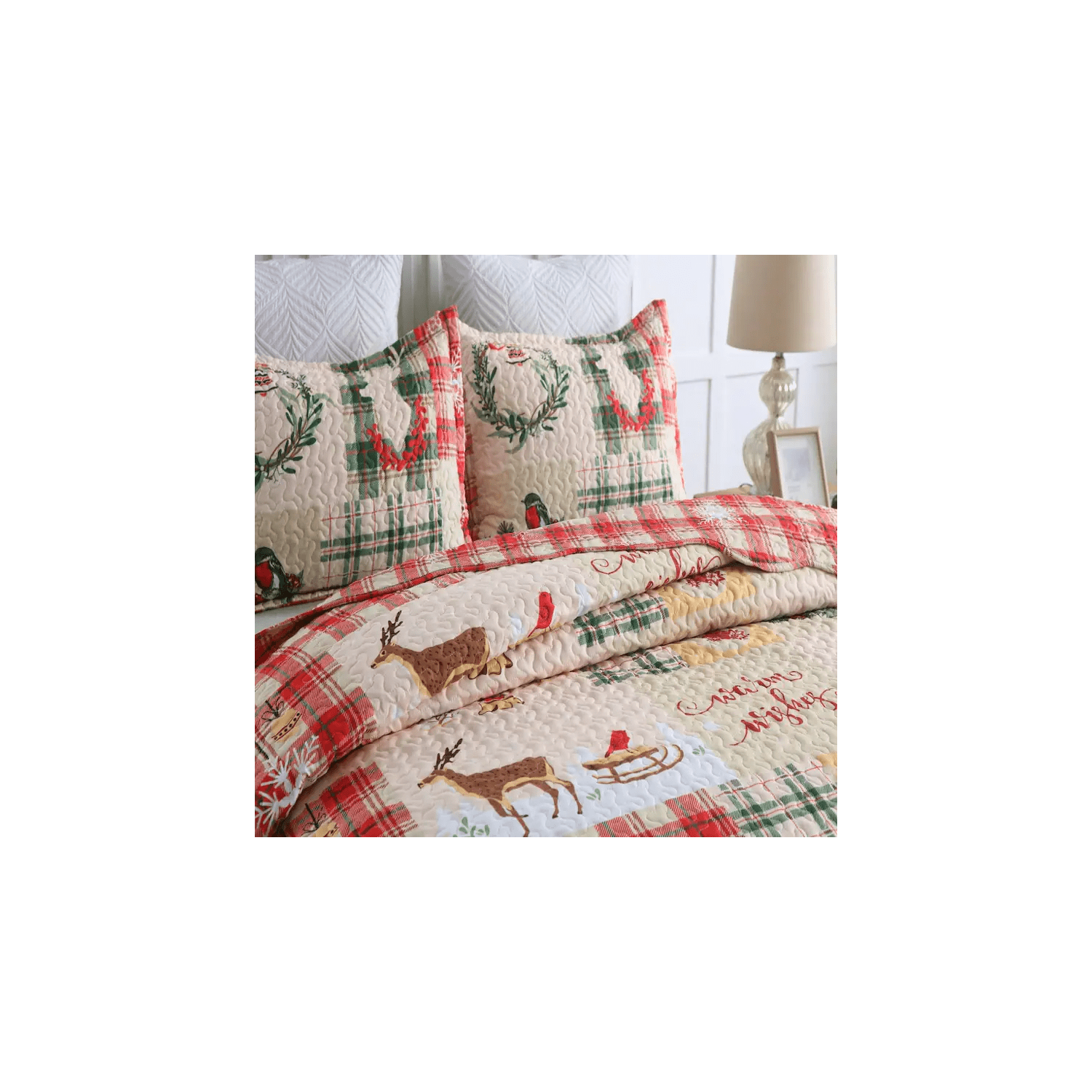 Ensemble de couvre-lit léger MarCielo Christmas Quilt