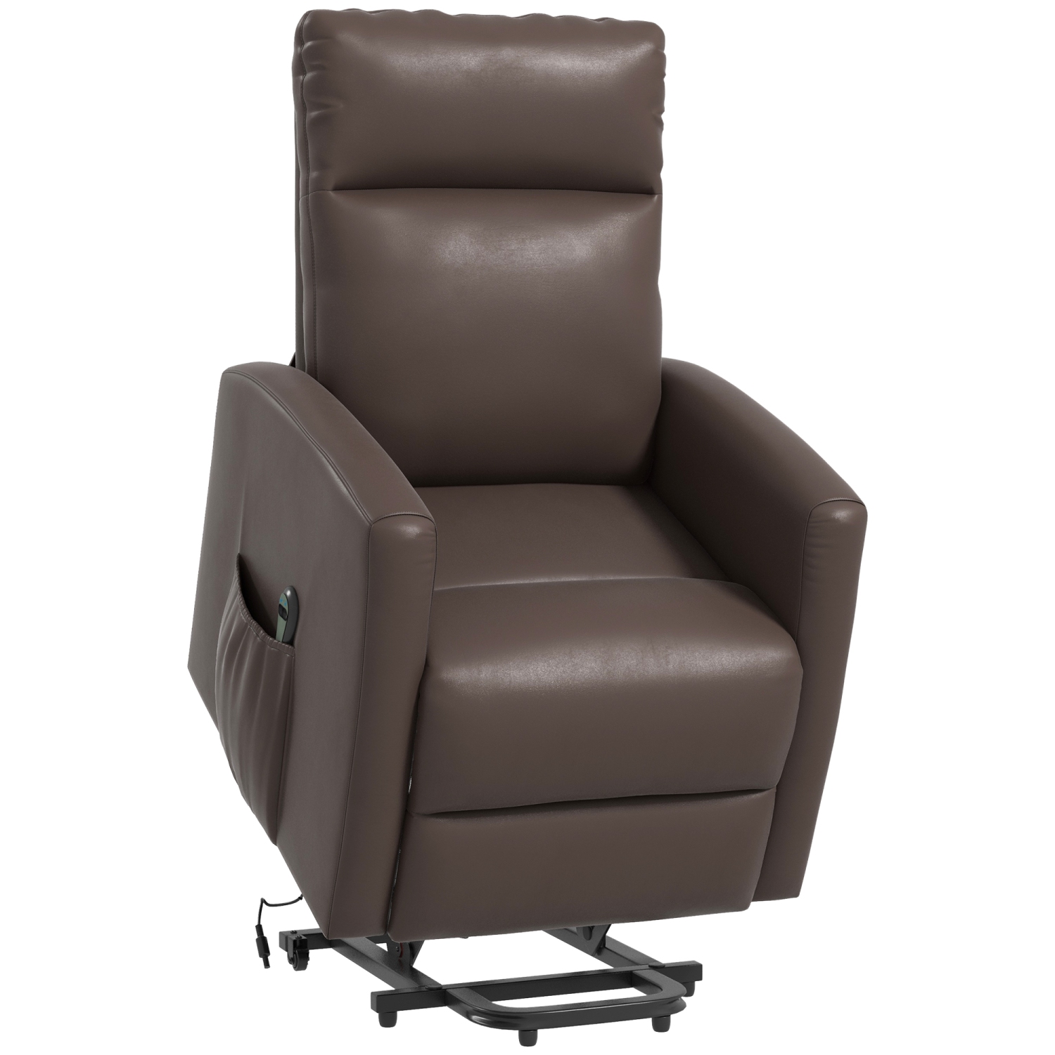 Fauteuil inclinable électrique pour personnes âgées de HOMCOM, fauteuil inclinable électrique en cuir PU pour salon avec repose-pieds, télécommande,
