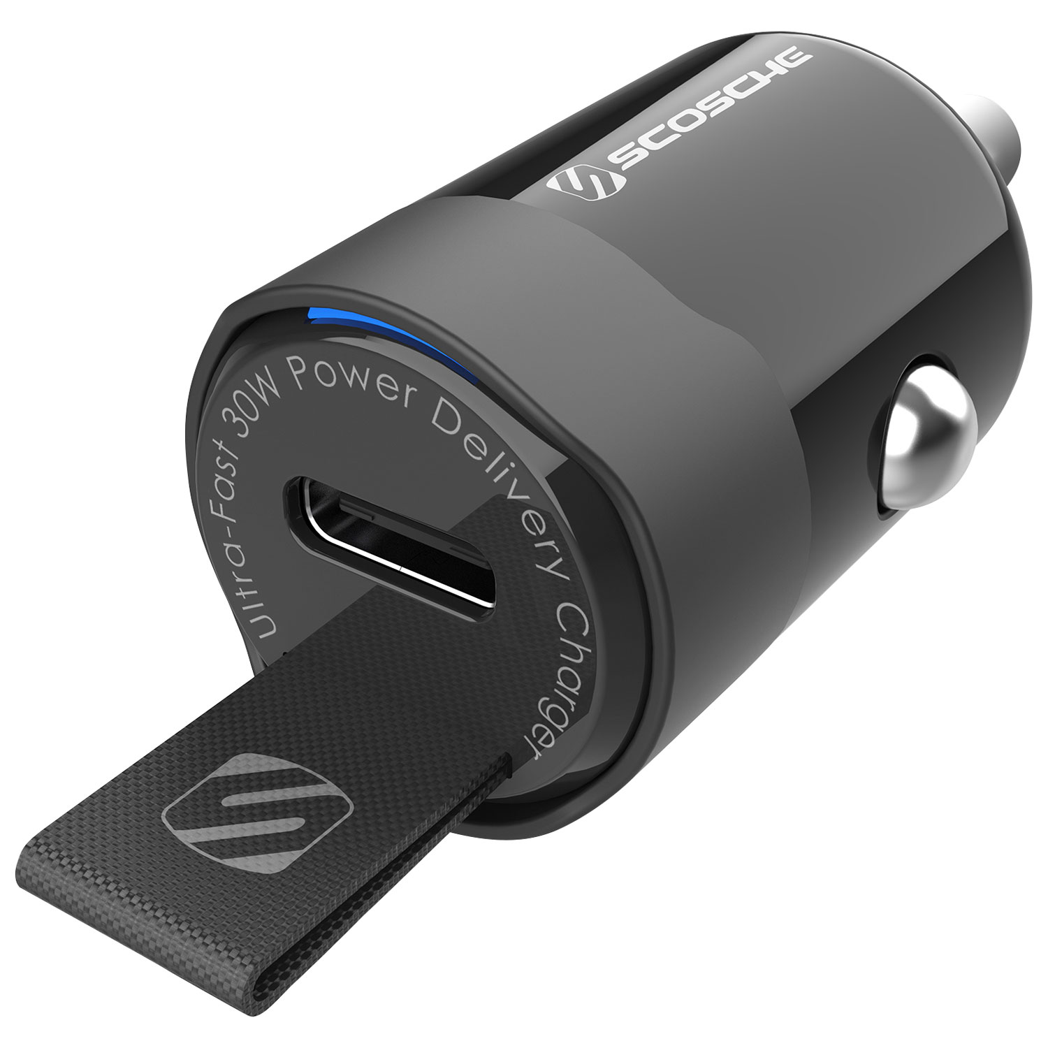Scosche PowerVolt 30W Fast Charging PD USB 3.0 Mini Car Charger - Black