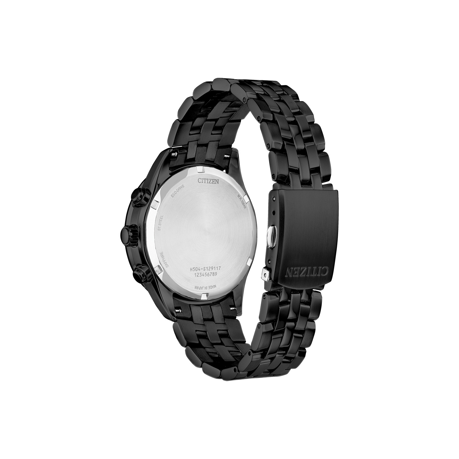 Montre pour hommes Corso Eco-Drive 42&nbsp;mm de Citizen avec boîtier et bracelet en acier inoxydable noir et cadran noir