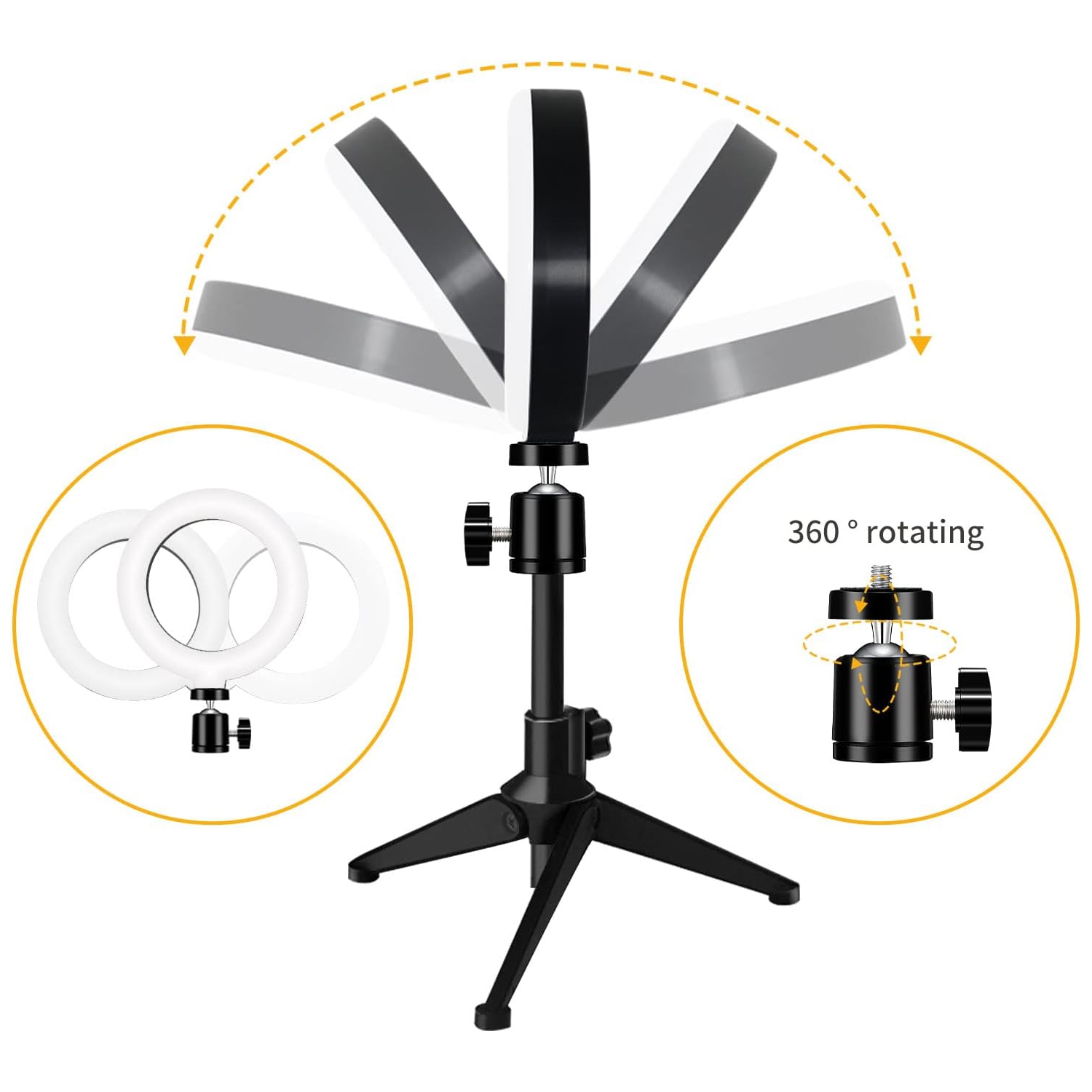 6 Ring Light for Laptop Computer, M Wecam Lighting for Video Conference Kit, Small Desk Ring Lights with Tripod Stand and Clip On for Zoom Meetings,
