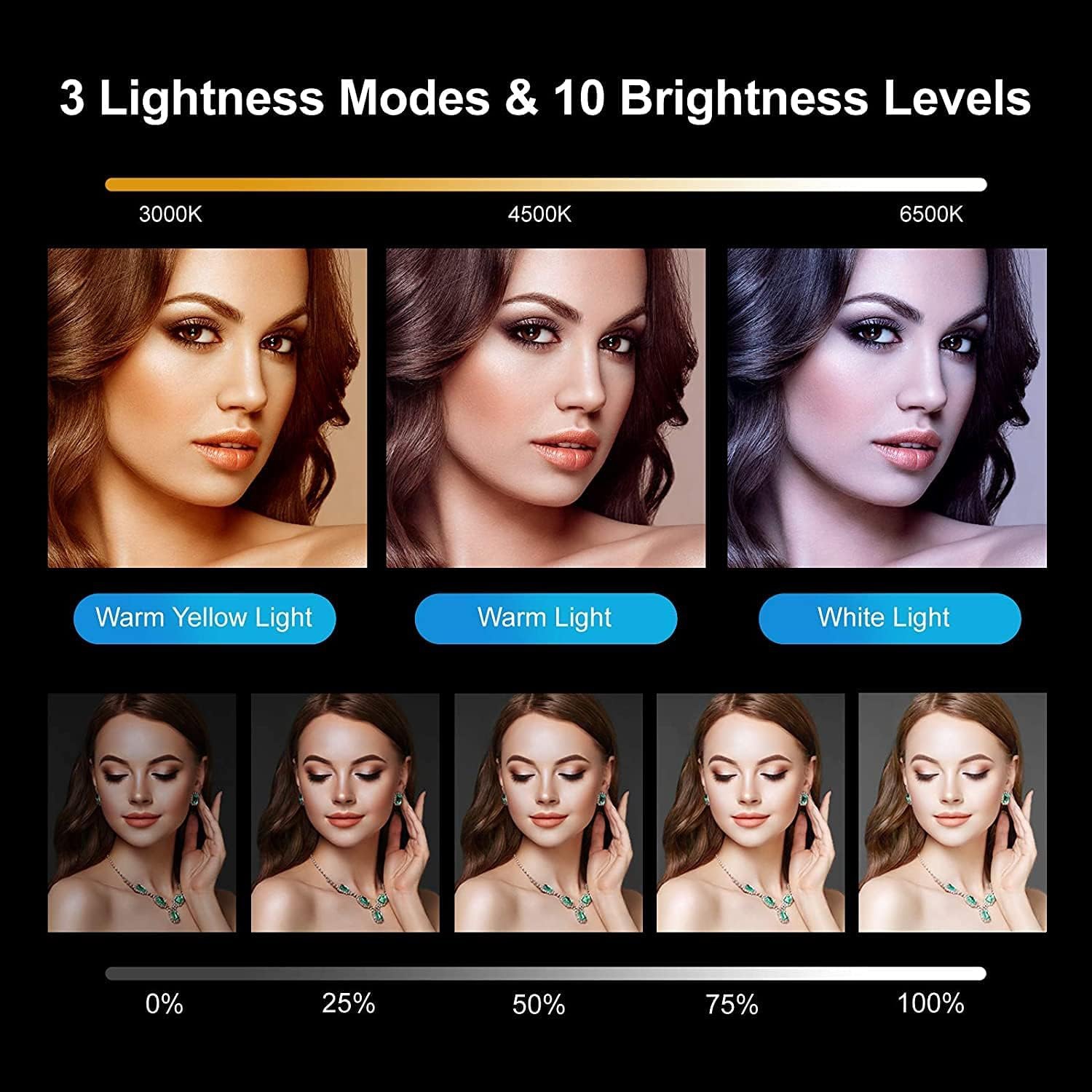 6'' Laptop Ring Light with Clamp, Video Conference Led Lighting Kit, 10 Brightness Level Led Desktop Light for Remote Meeting,YouTube Video, Selfie,