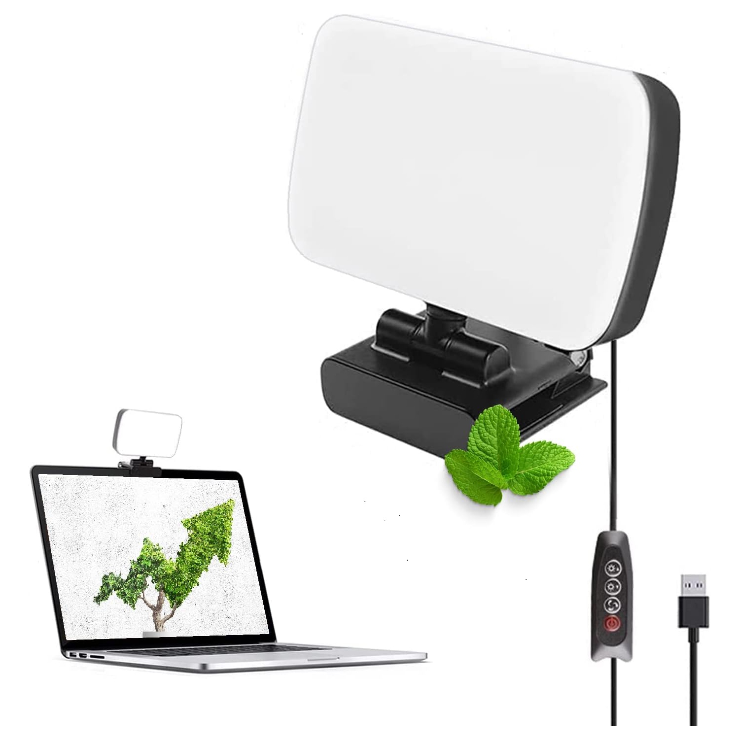 W Video Conference Lighting, Ring Light Alternative 3000k-6500k color temperature adjustable LED lights for remote working, zoom calls, self