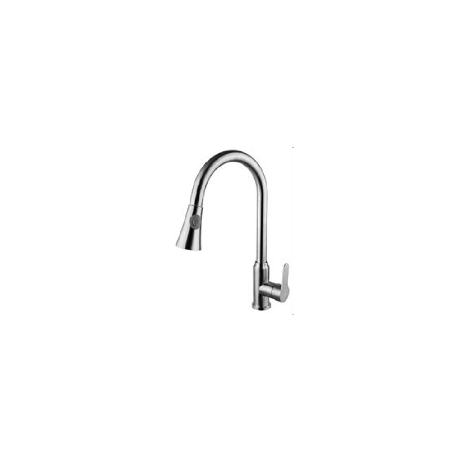 MAX Faucets Single Handle Pull-Out Kitchen Faucet 16.5" In Brushed Nickel Finish