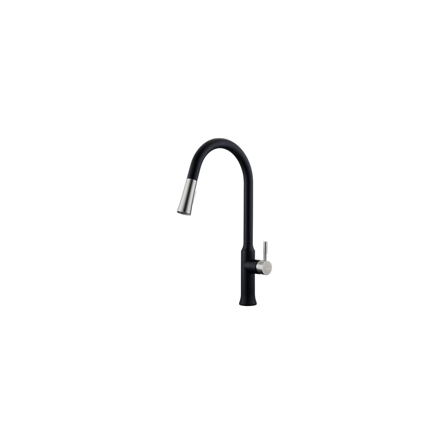 MAX Faucets Pull-Out Kitchen Faucet High-Arc Single Handle 18.5" Matte Black, Brushed Nickel Finish