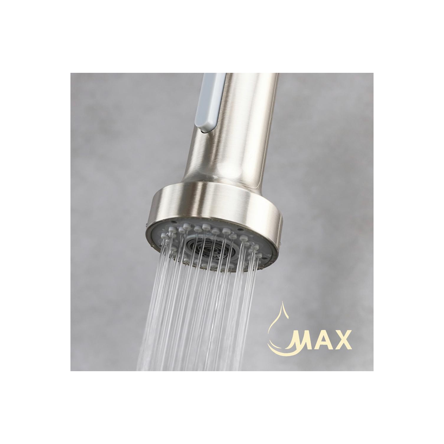MAX Faucets Pull-Out Single Handle Kitchen Faucet 16" Brushed Nickel Finish