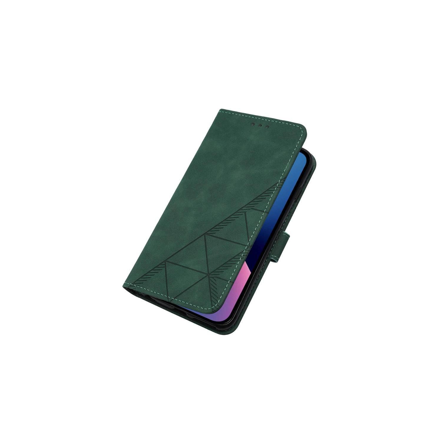 PANDACO Forest Green Suede Wallet Case for iPhone 15 Pro Max