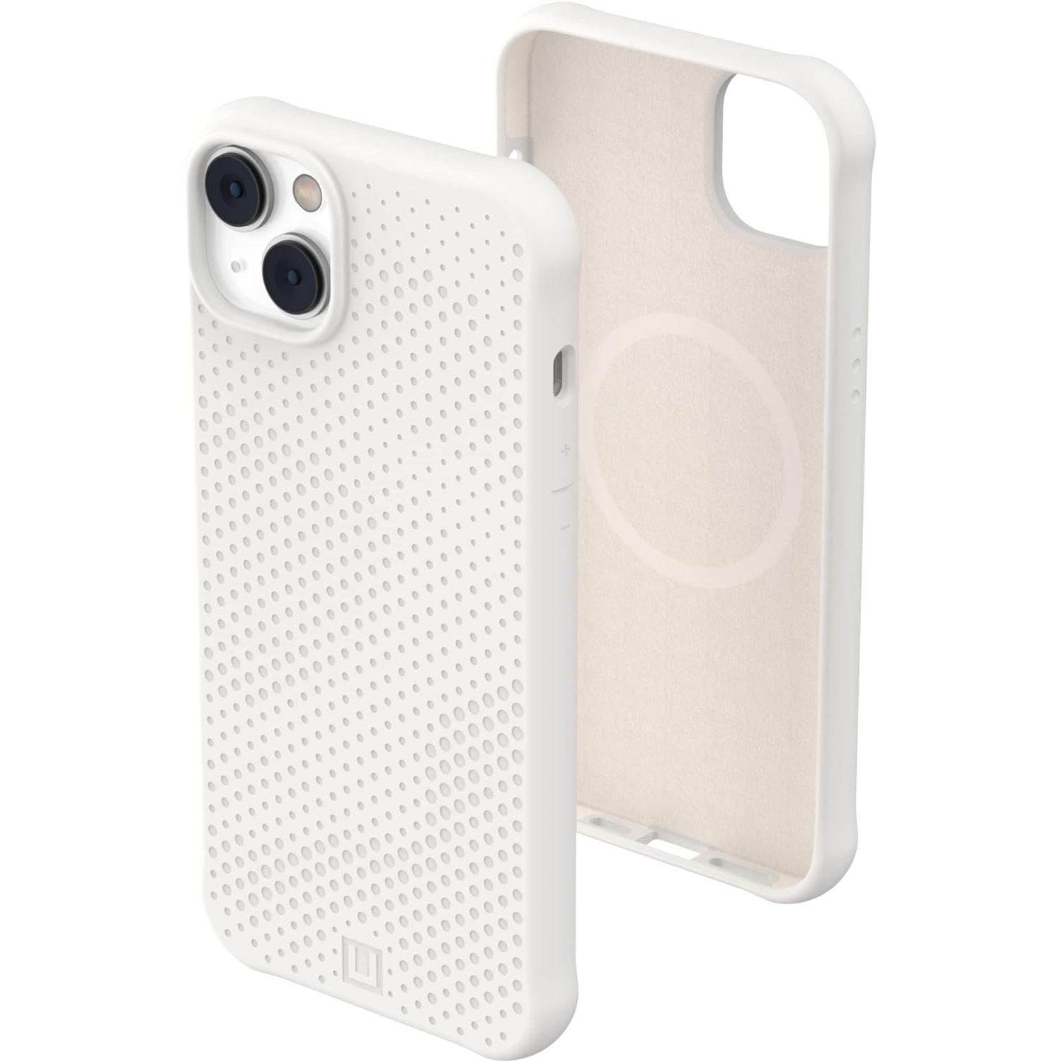 [U] by UAG Designed for iPhone 14 Plus Case White Marshmallow 6.7" Dot Built-in Magnet Compatible with MagSafe Charging